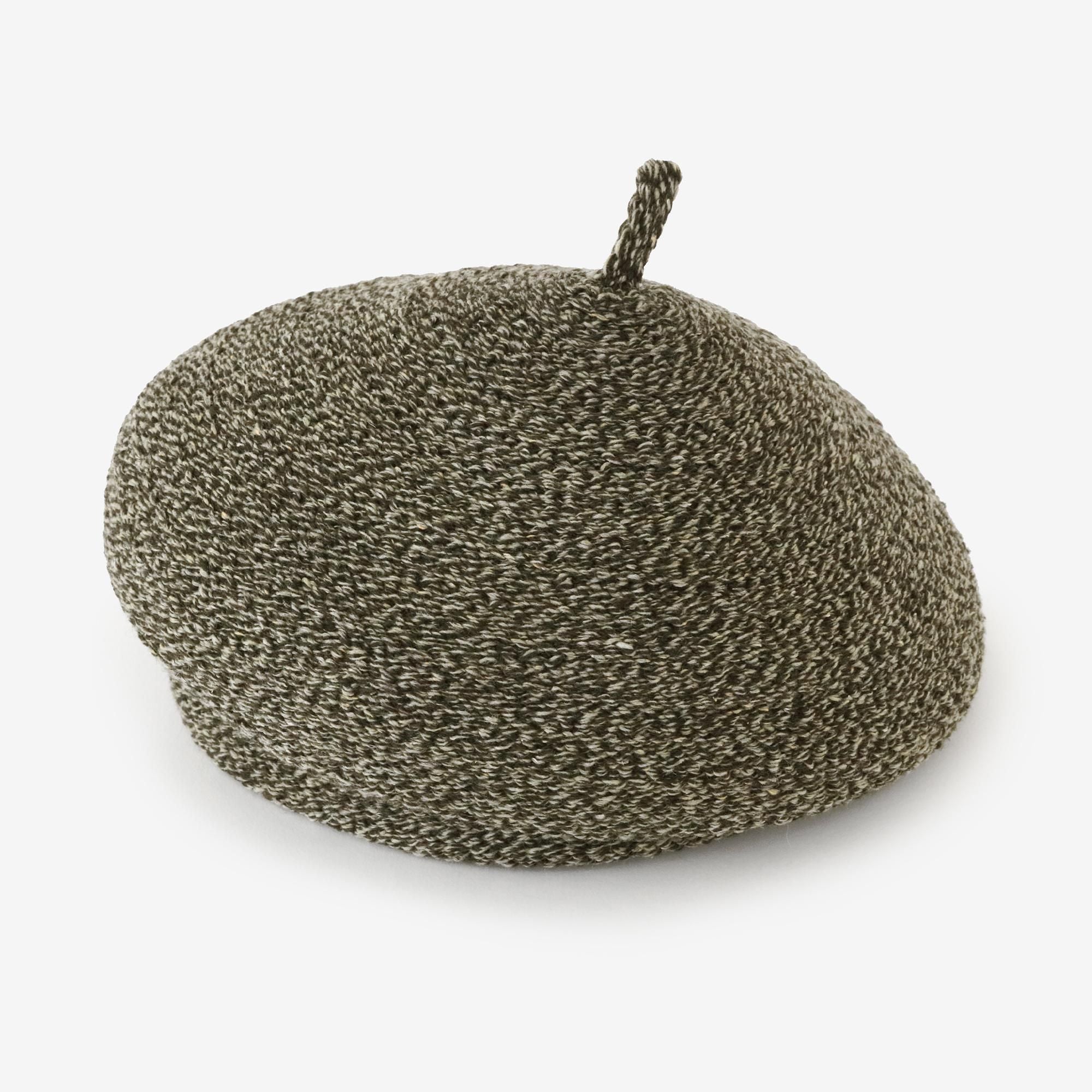 真絲混紡擬寶珠 貝蕾帽/煤竹色