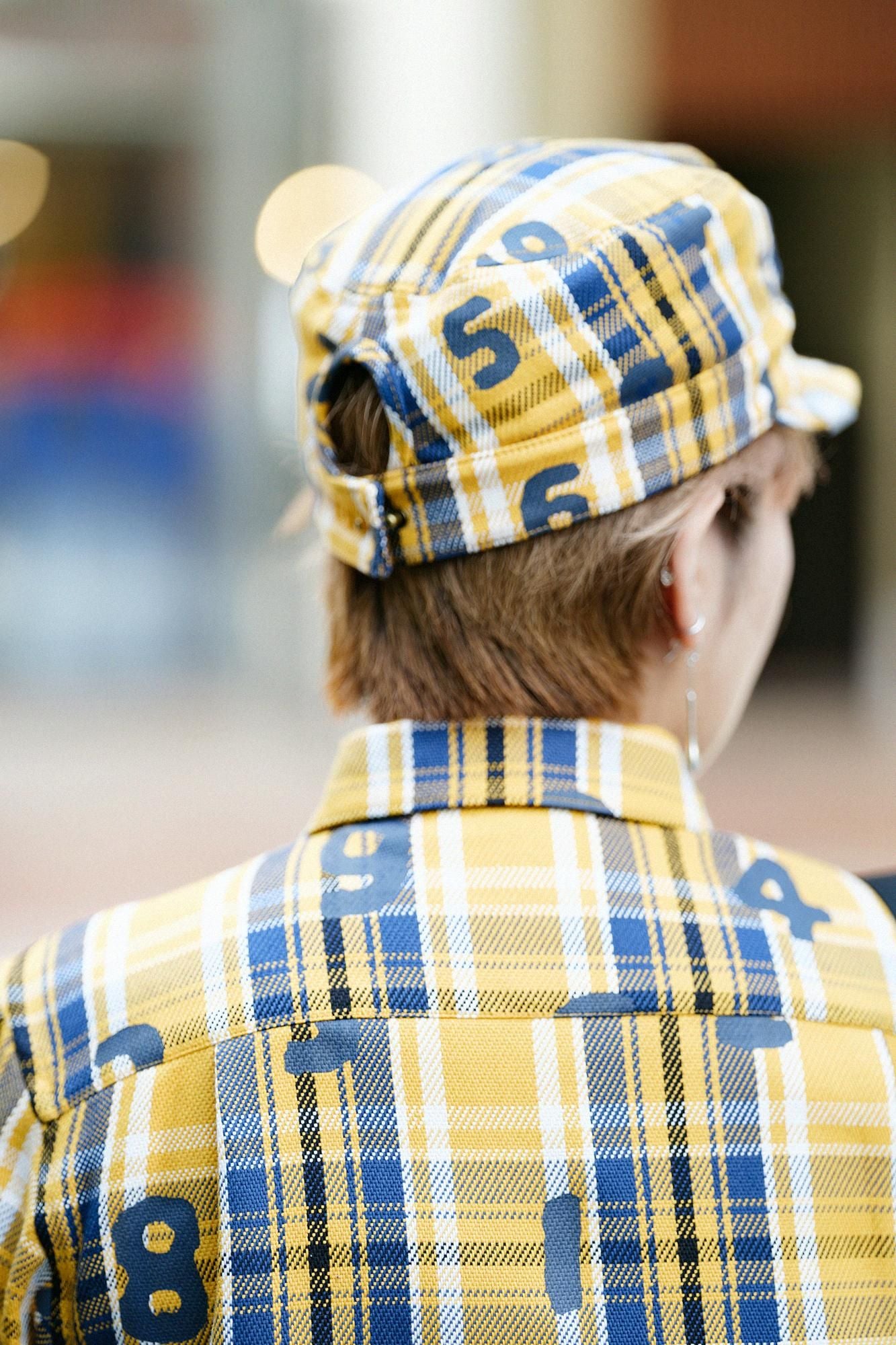 헤비 트윌 체크 BIKE 일하다캡/SO-SU-U 노란색