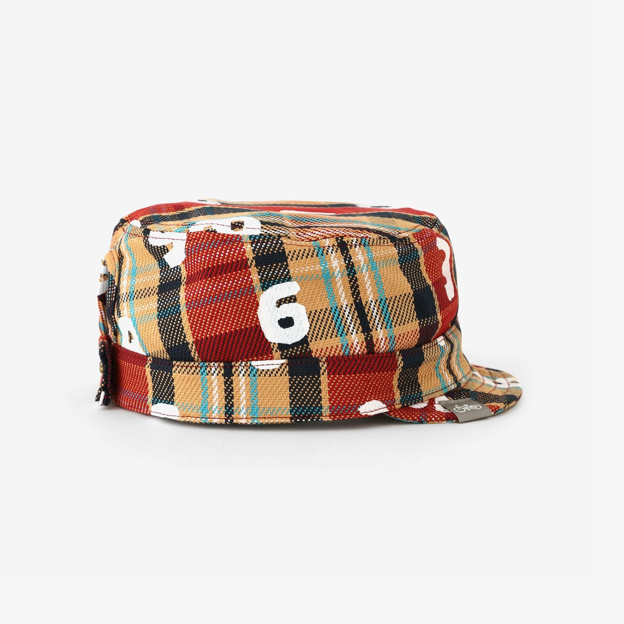 Karierte BIKE-Arbeitsmütze aus schwerem Twill/SO-SU-U Dunkelbraun