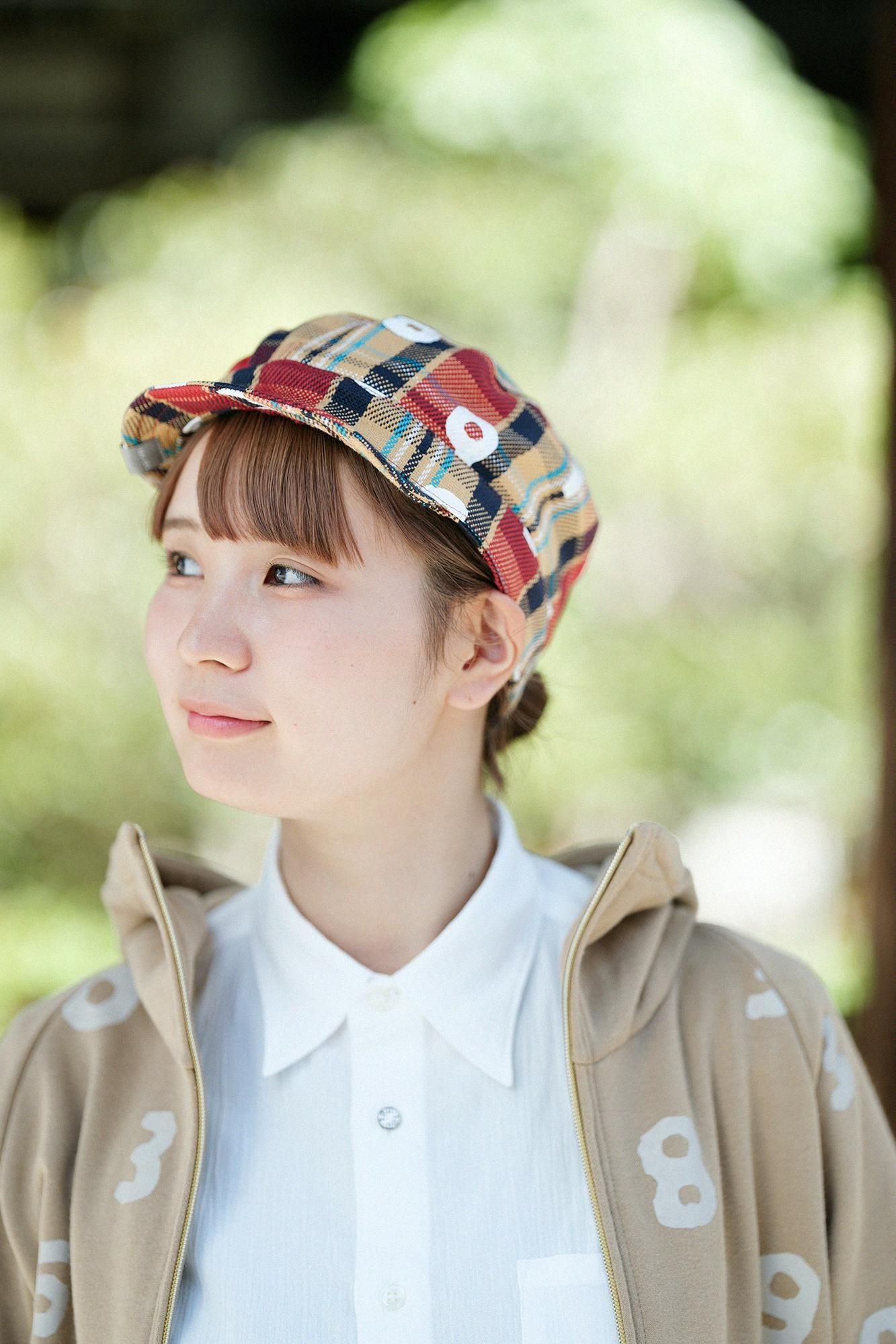 Karierte BIKE-Arbeitsmütze aus schwerem Twill/SO-SU-U Dunkelbraun