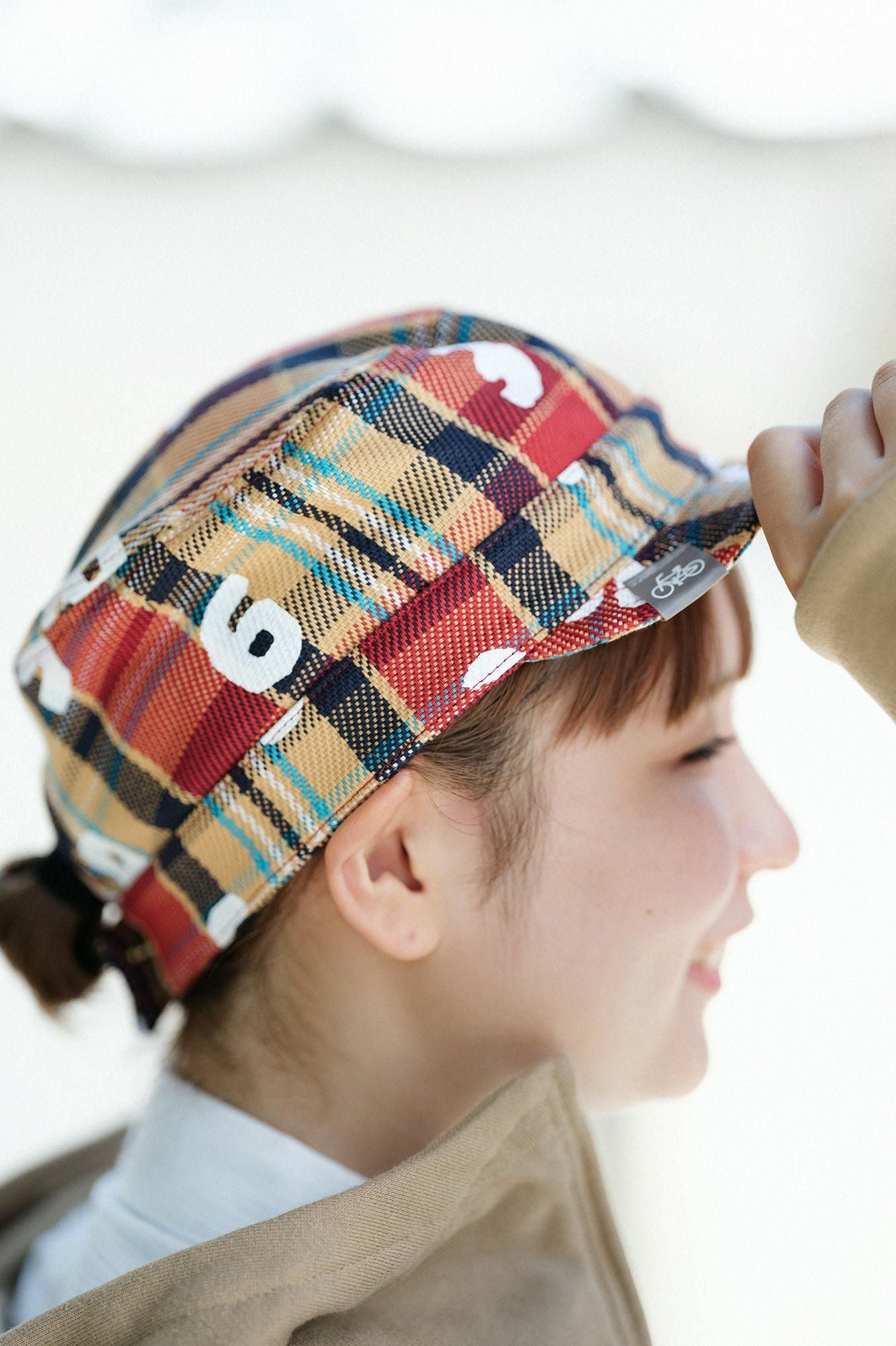 Karierte BIKE-Arbeitsmütze aus schwerem Twill/SO-SU-U Dunkelbraun