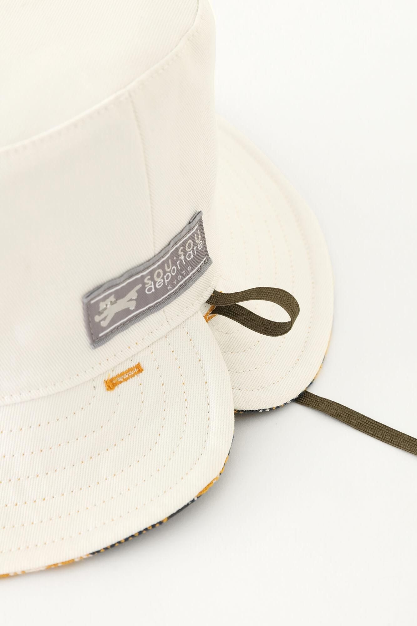 重斜纹检查可逆自行车帽/so-su-u kon(kon)顶部和底部(ka)金色