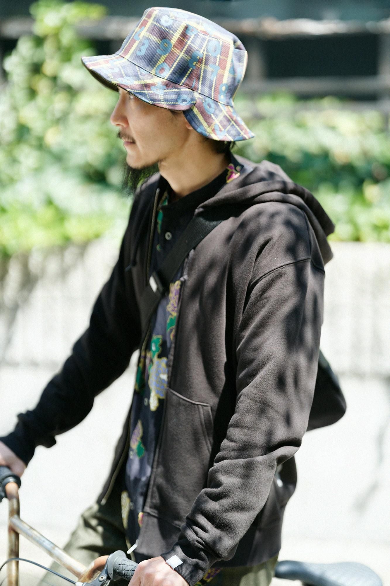 【官網限定】粗綾織格紋 雙面用 BIKE 帽子/SO-SU-U十數 昆 上下 岩井茶