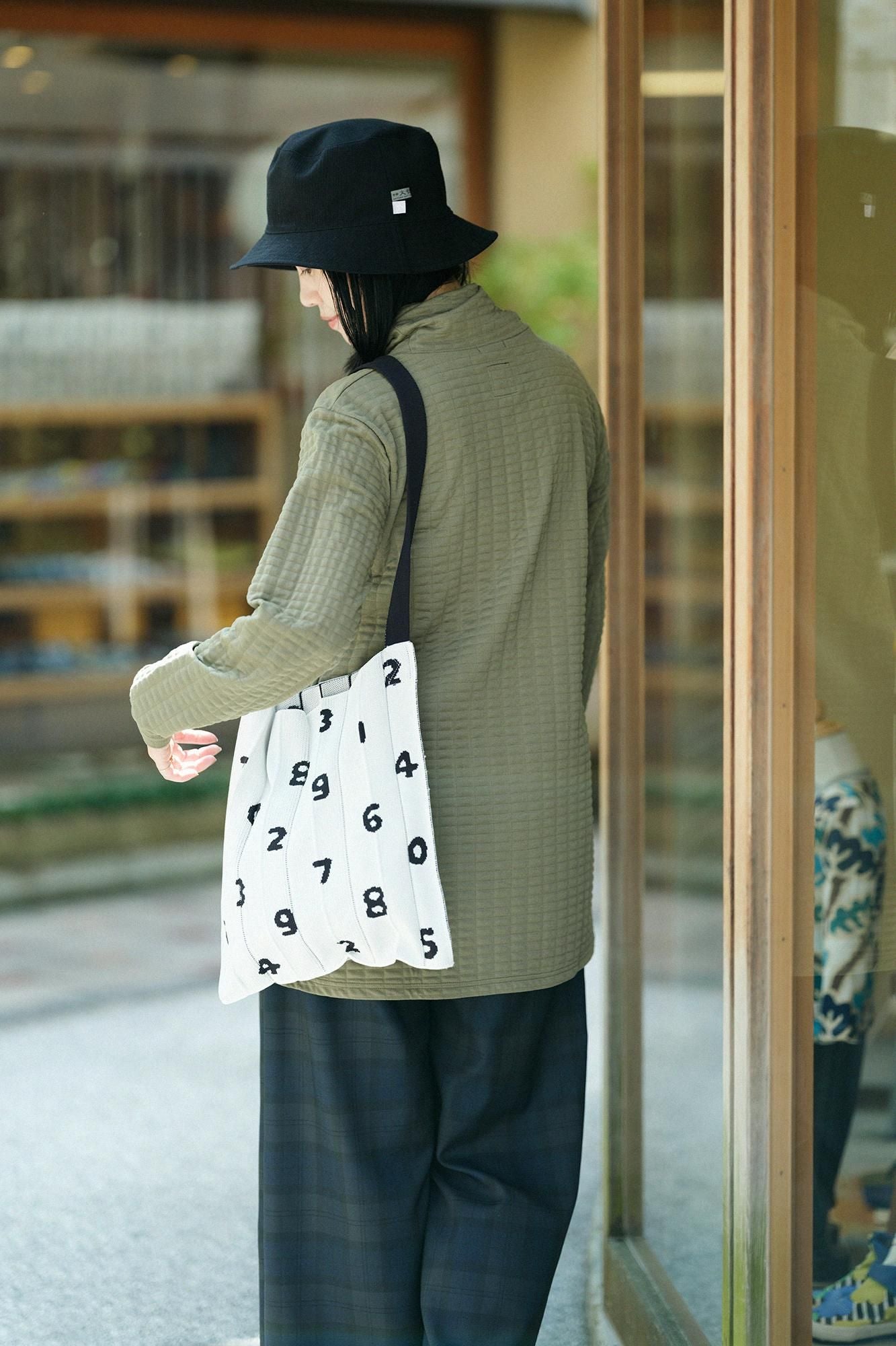 絎縫針織造型高領上衣海龜 L/S長版上衣/草綠色