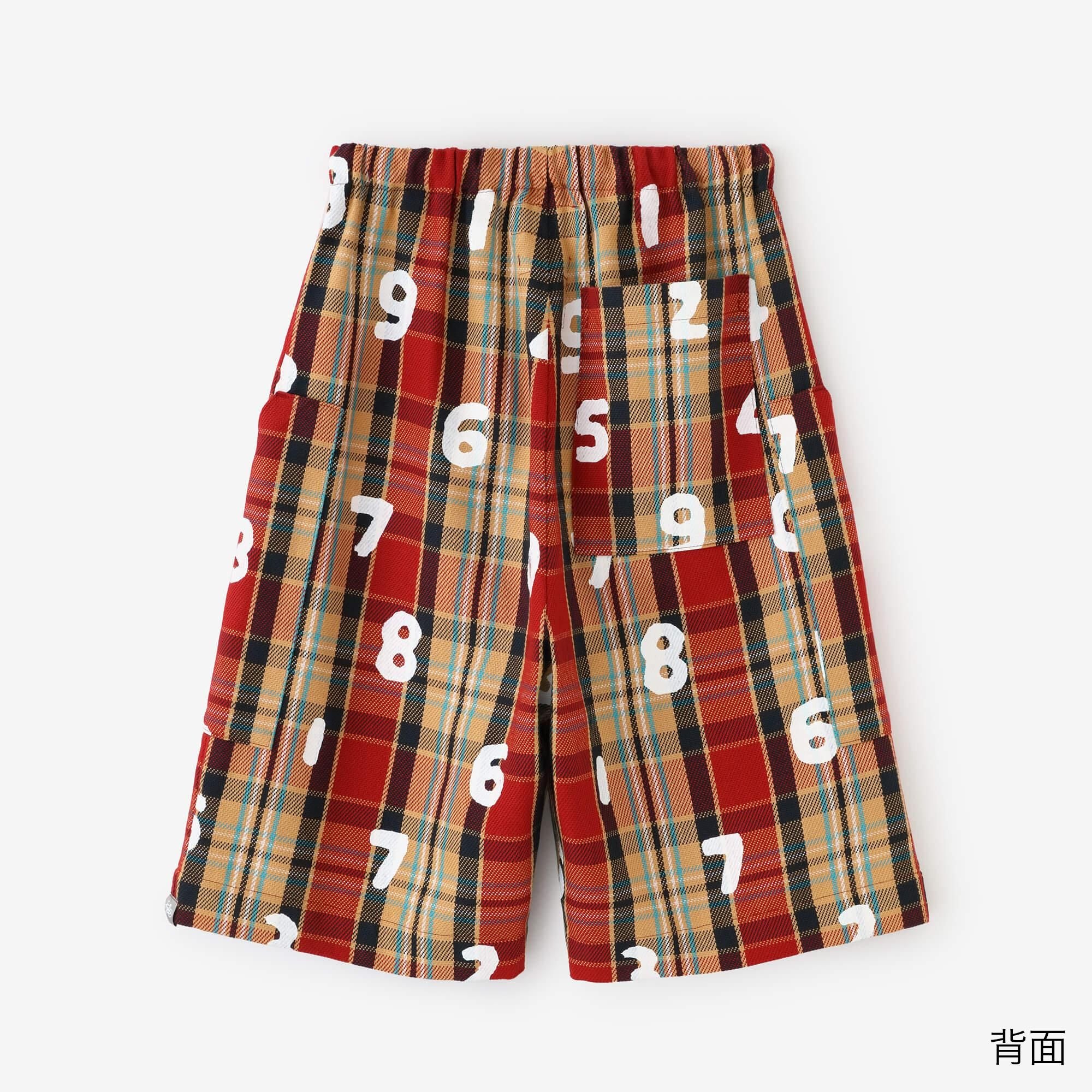 【仅网络发售】重磅斜纹布格纹BIKE短裤/红色 x SO-SU-U
