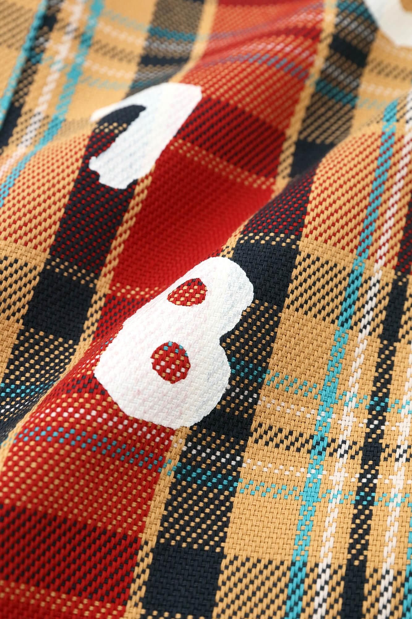 【仅网络发售】重磅斜纹布格纹BIKE短裤/红色 x SO-SU-U