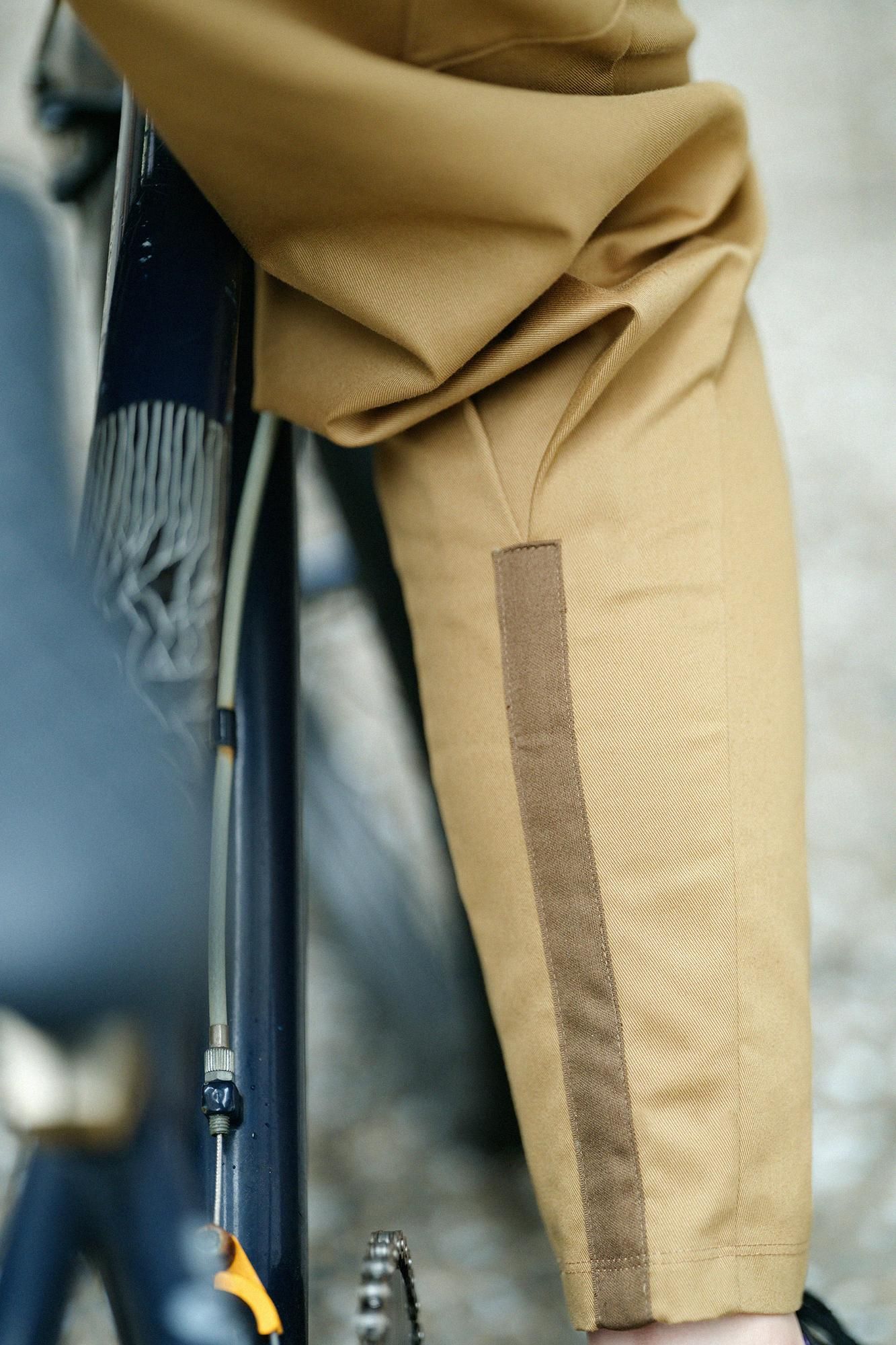 高密度Solotex(R)斜紋織BIKE 修腿馬術褲/黃色黃土色