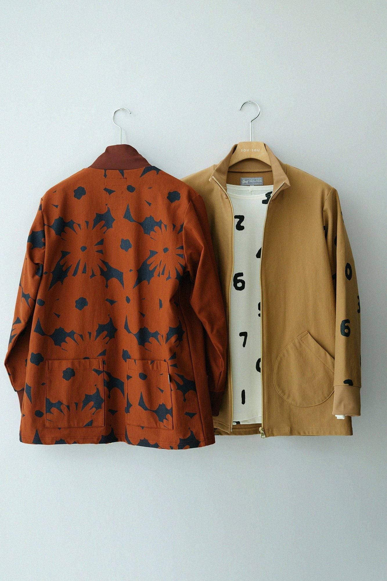 Fleece Brushed LiningJersey ZIP UP BIKE Blouson/deYellow ocher×SO-SU-U