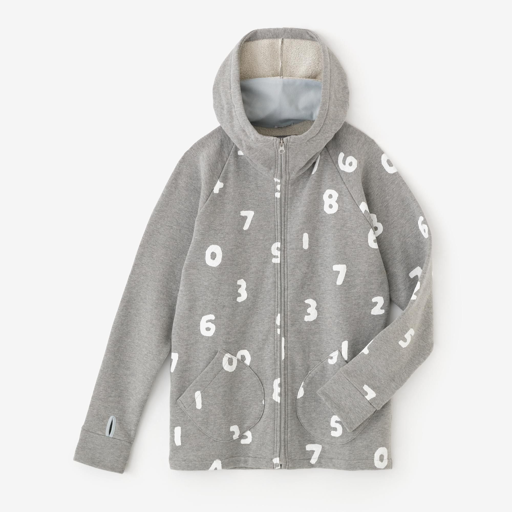 內抓毛BIKE 連帽外套/ SO-SU-U十數和留白灰色