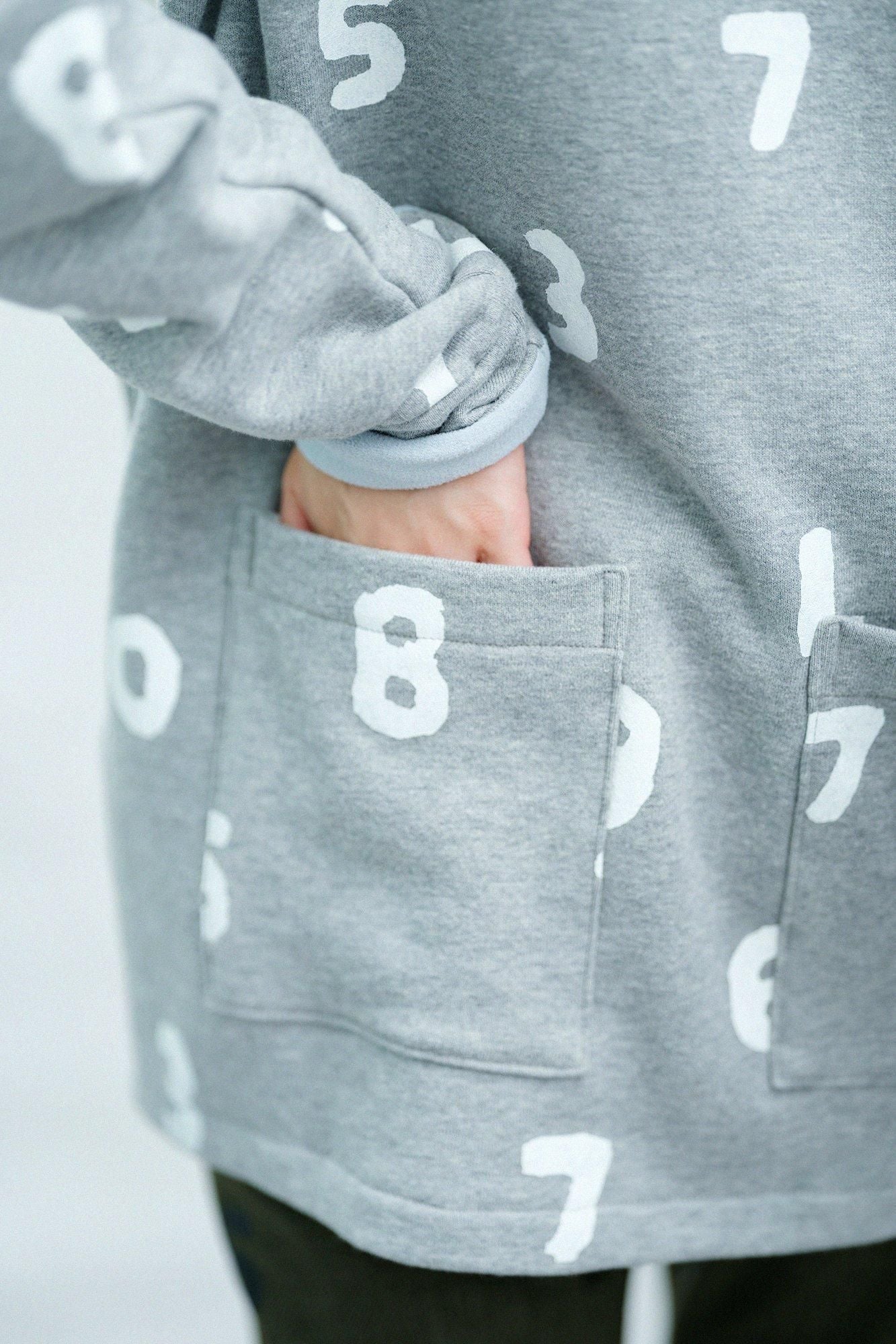 內抓毛BIKE 連帽外套/ SO-SU-U十數和留白灰色