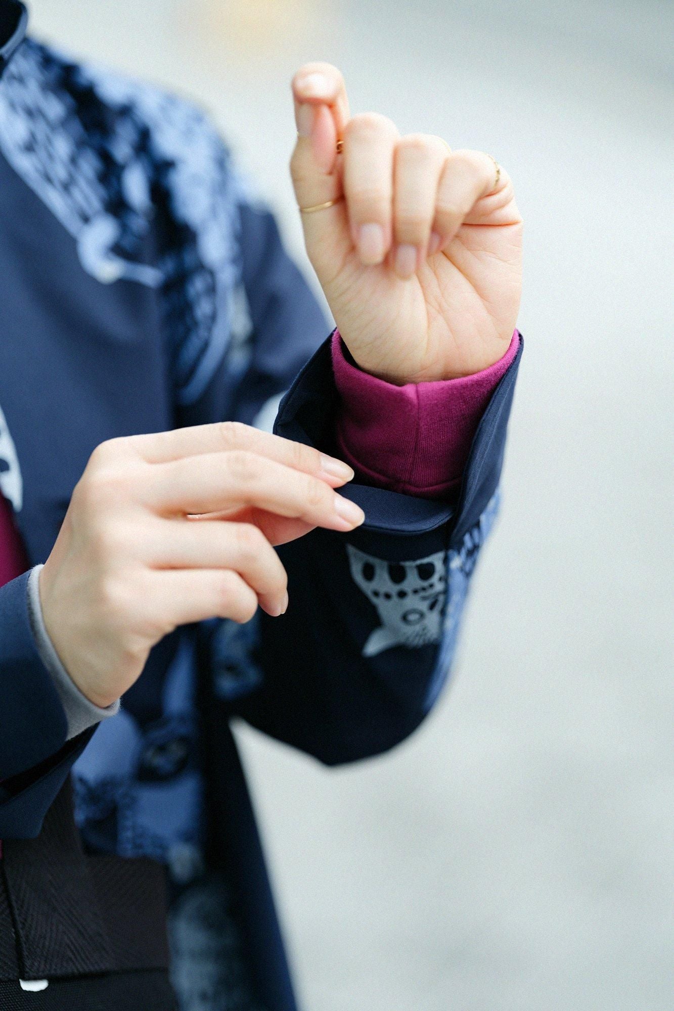 【online한정】웨더 클로스 스탠드칼라 롱코트/올빼미 짙은 남색