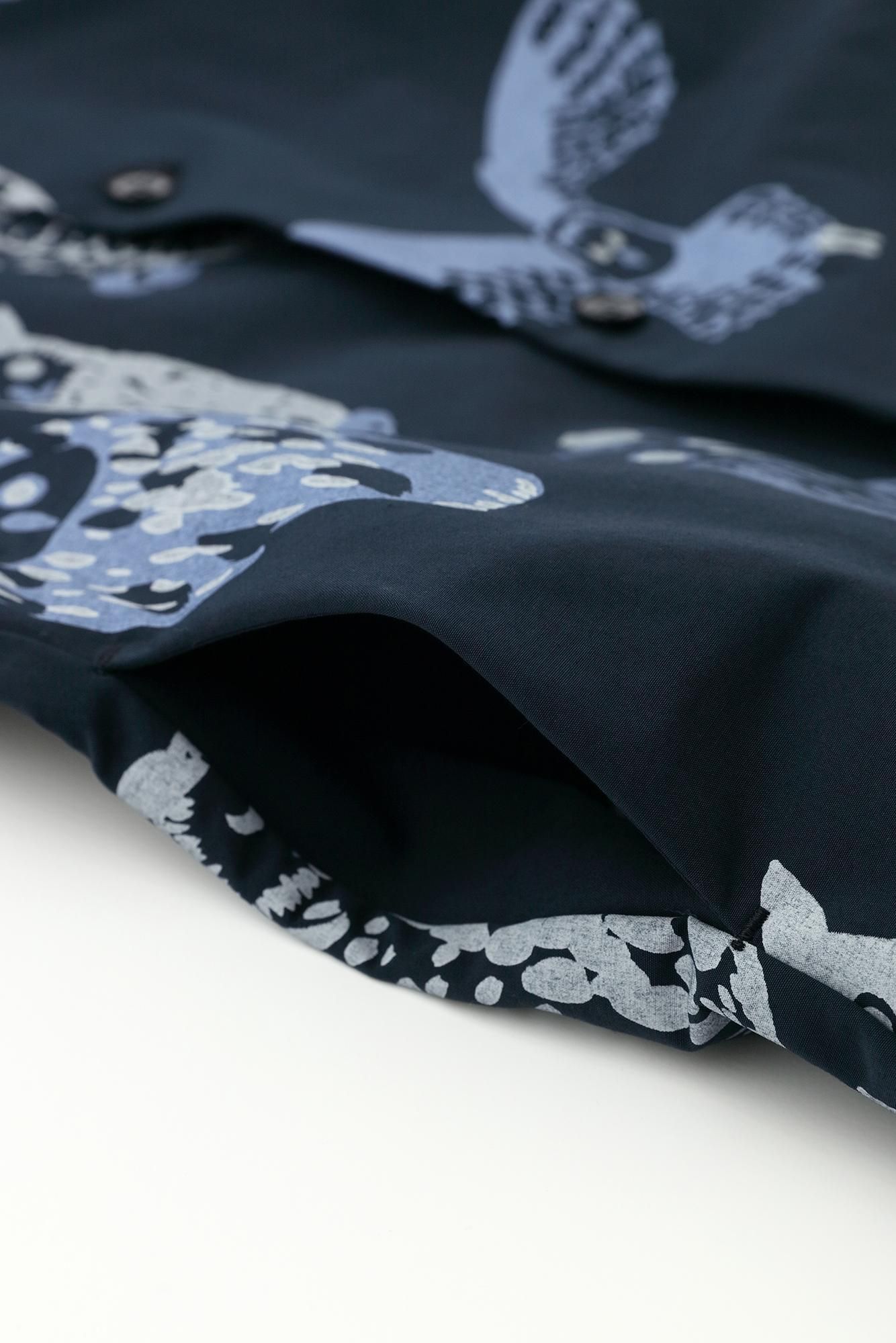 【online한정】웨더 클로스 스탠드칼라 롱코트/올빼미 짙은 남색