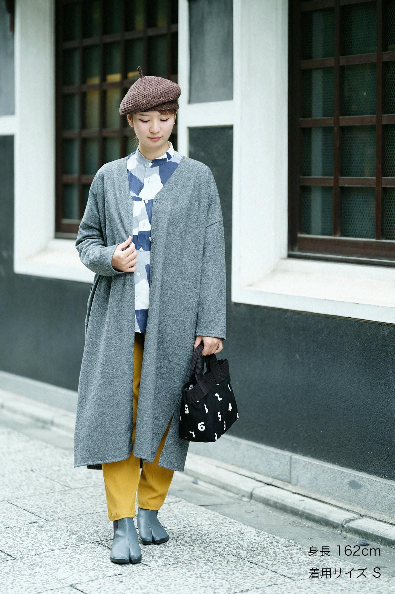 takashima chiku 20/10 Pique浮雕简易锥形裤子/Yamabuki Nezu