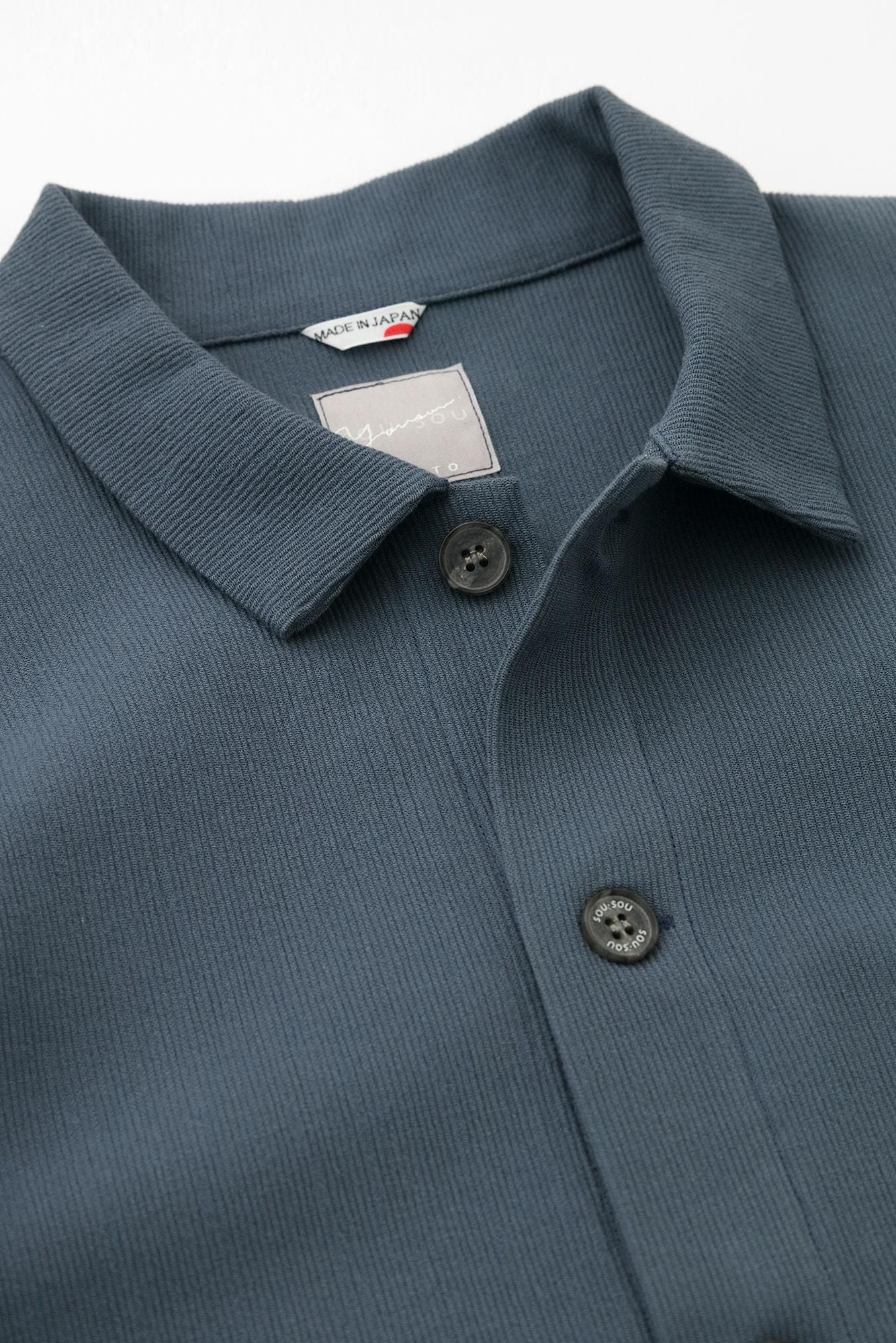 Chizimi Cotton 20/10 Emboss Processed Collar Jacket / Purplish Grey