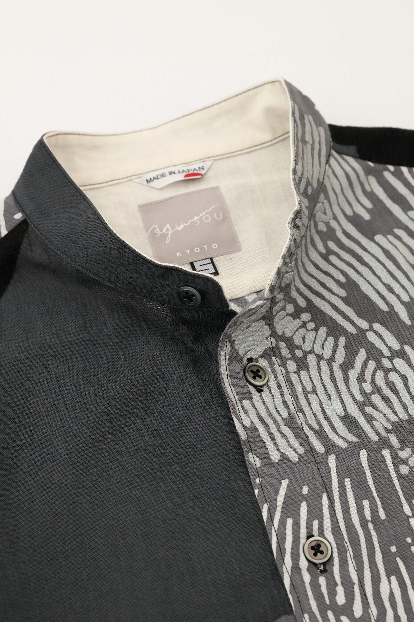 高島縮 20/20 スタンドカラーシャツ SP/芍薬(しゃくやく)