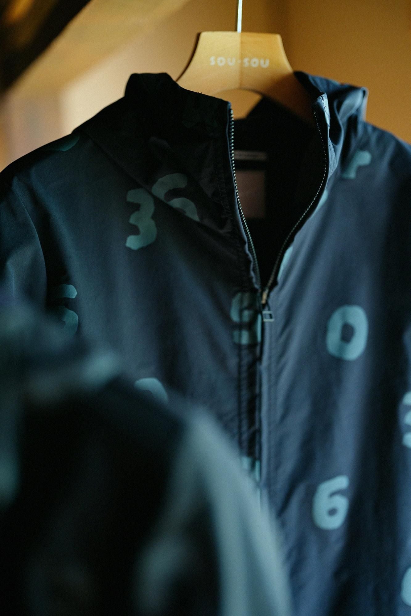 防潑水強撚蜜桃絨連帽外套/ SO-SU-U十數藍黑色