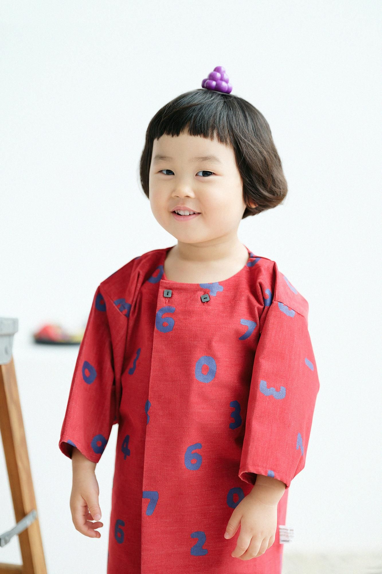 ●燈芯絨圓弧袖貫頭衣/SO-SU-U 十數 紅色