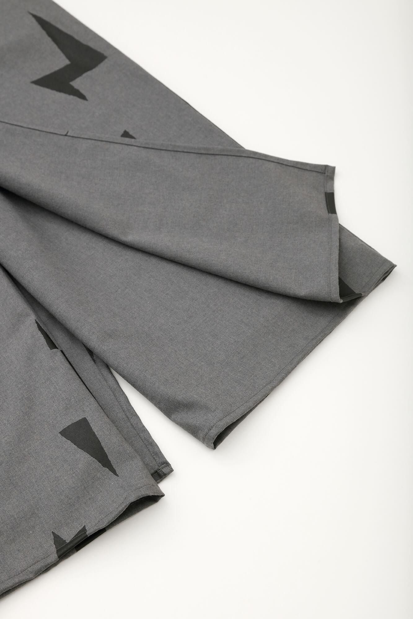 梳毛 和服褲裝/閃電形 深灰色