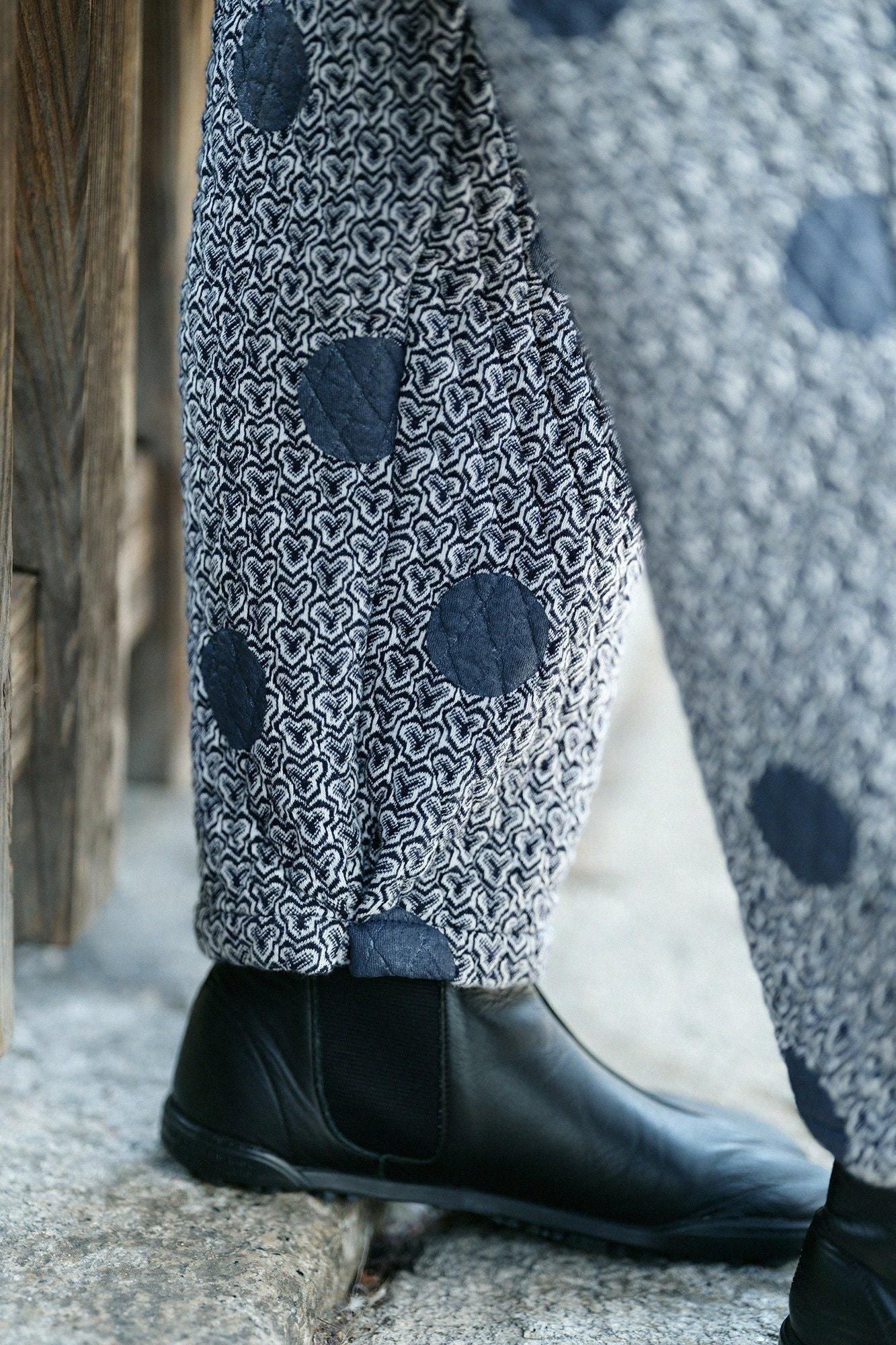 刺編 工人褲/圓點 間疏