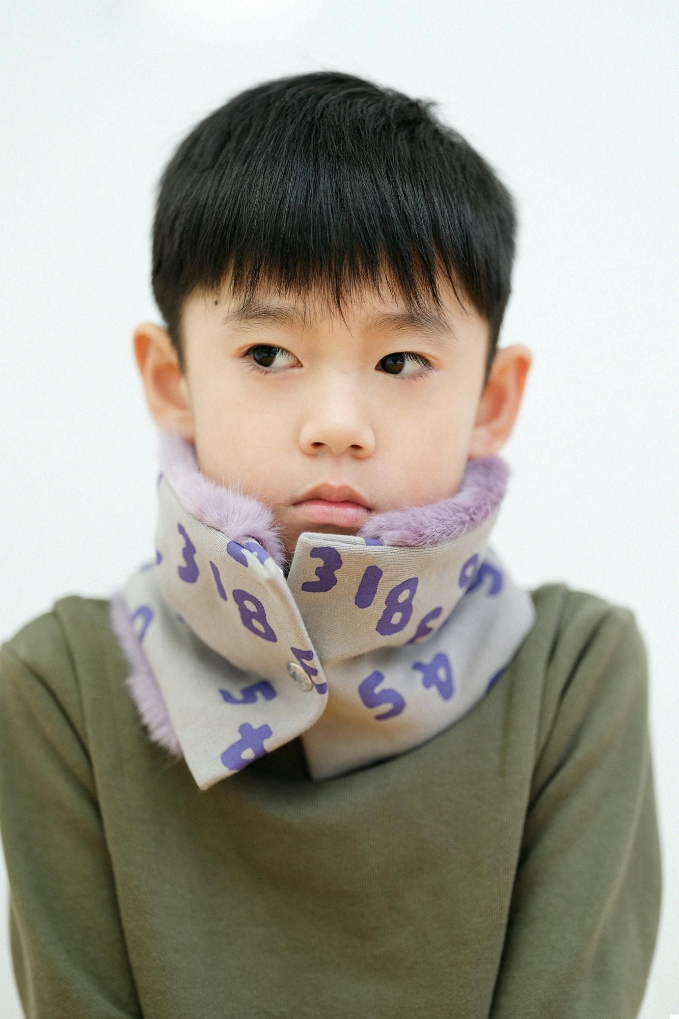 ●雙面用 BIKE短圍巾 KIDS/SO-SU-U十數 昆 上下 灰色