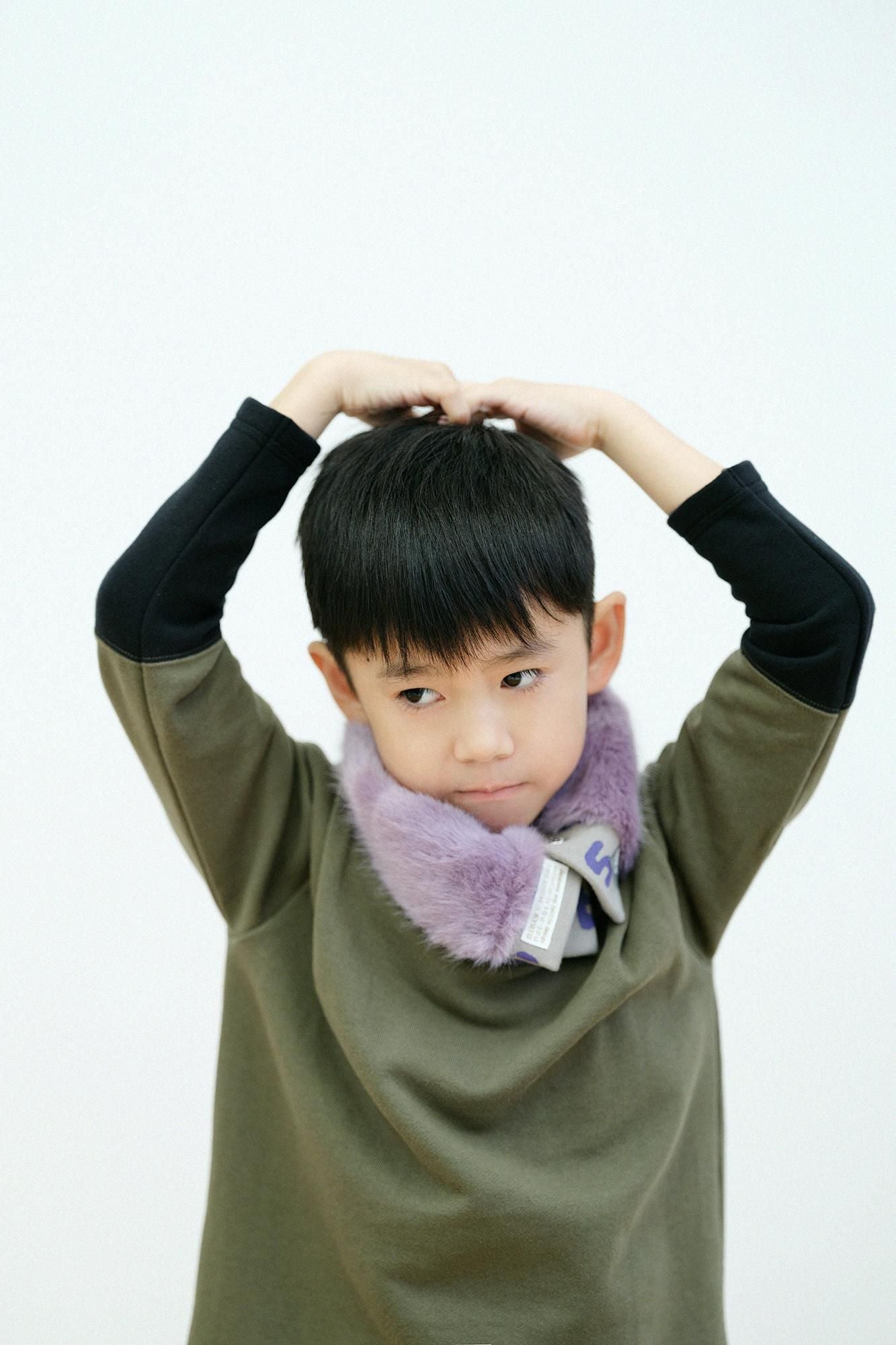 ●雙面用 BIKE短圍巾 KIDS/SO-SU-U十數 昆 上下 灰色