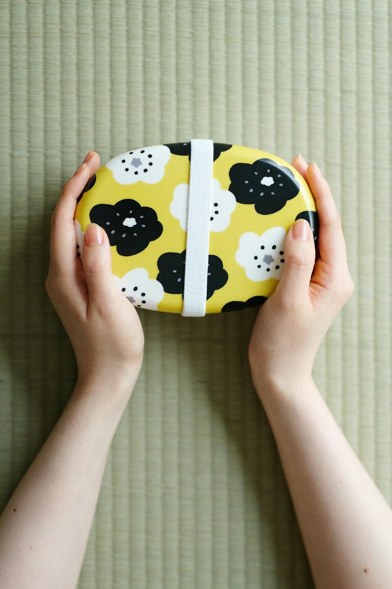 SOU・SOU×POKETLE Fabric Pasted Bento Lunch Box Oval / Smile