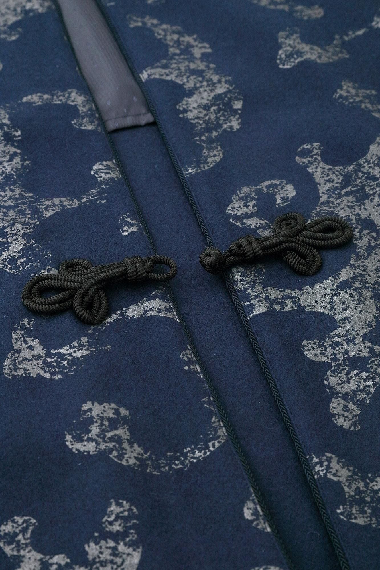 羊毛麥爾登陣羽織/怒濤 時代寶藍色