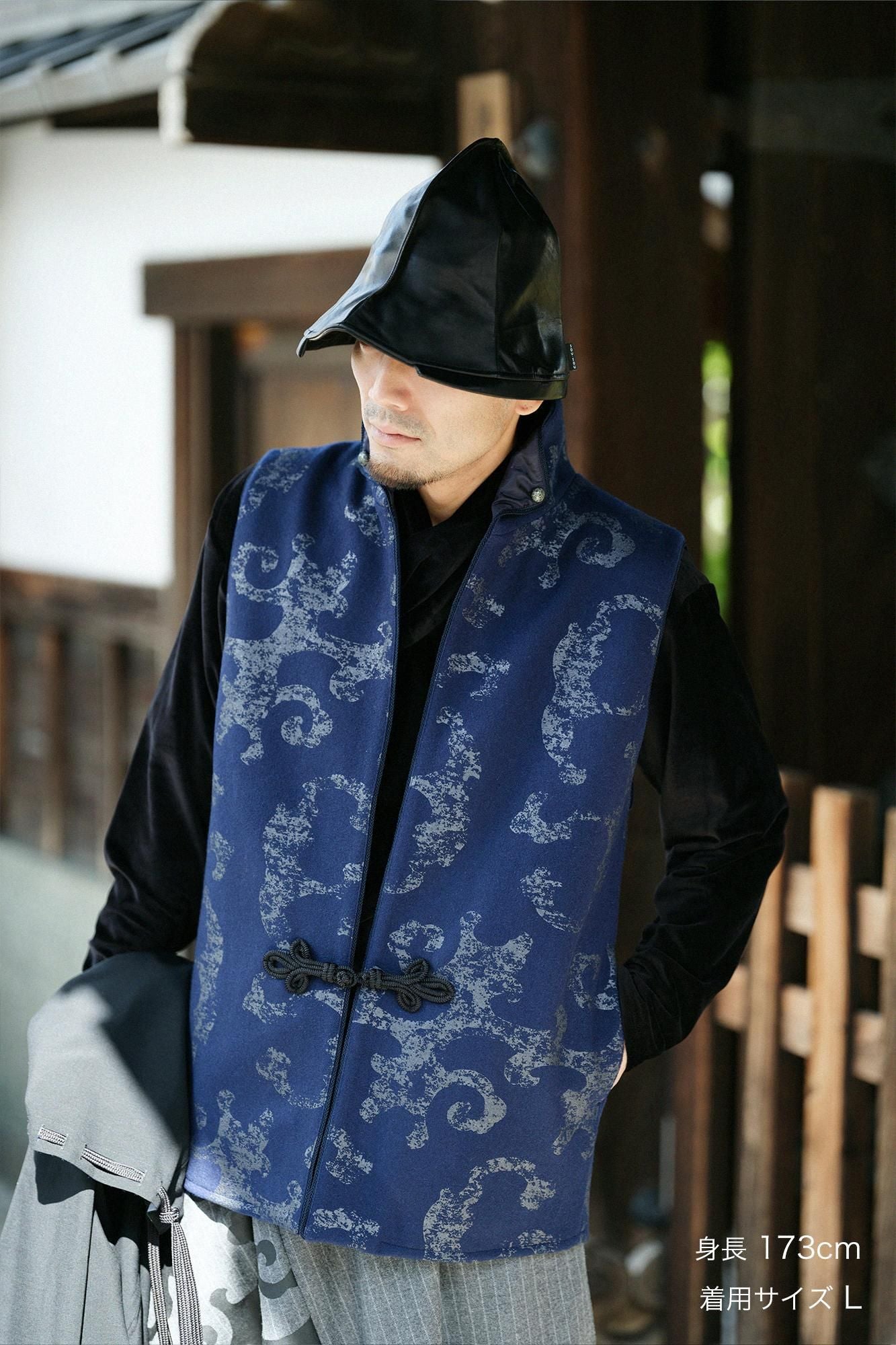 羊毛麥爾登陣羽織/怒濤 時代寶藍色