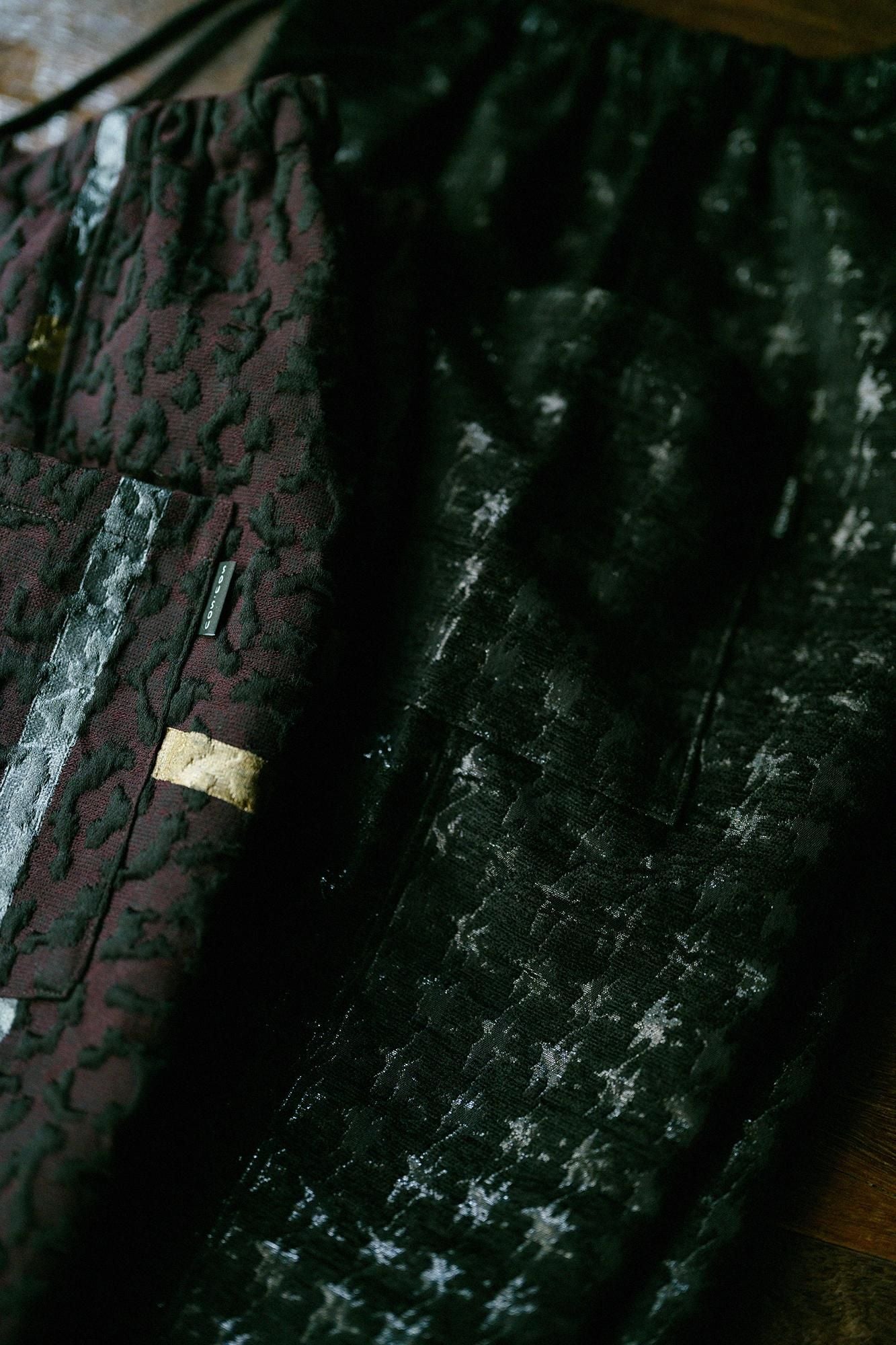 Jacquard Matelasse Harem Pants / Tobi Reddish Black