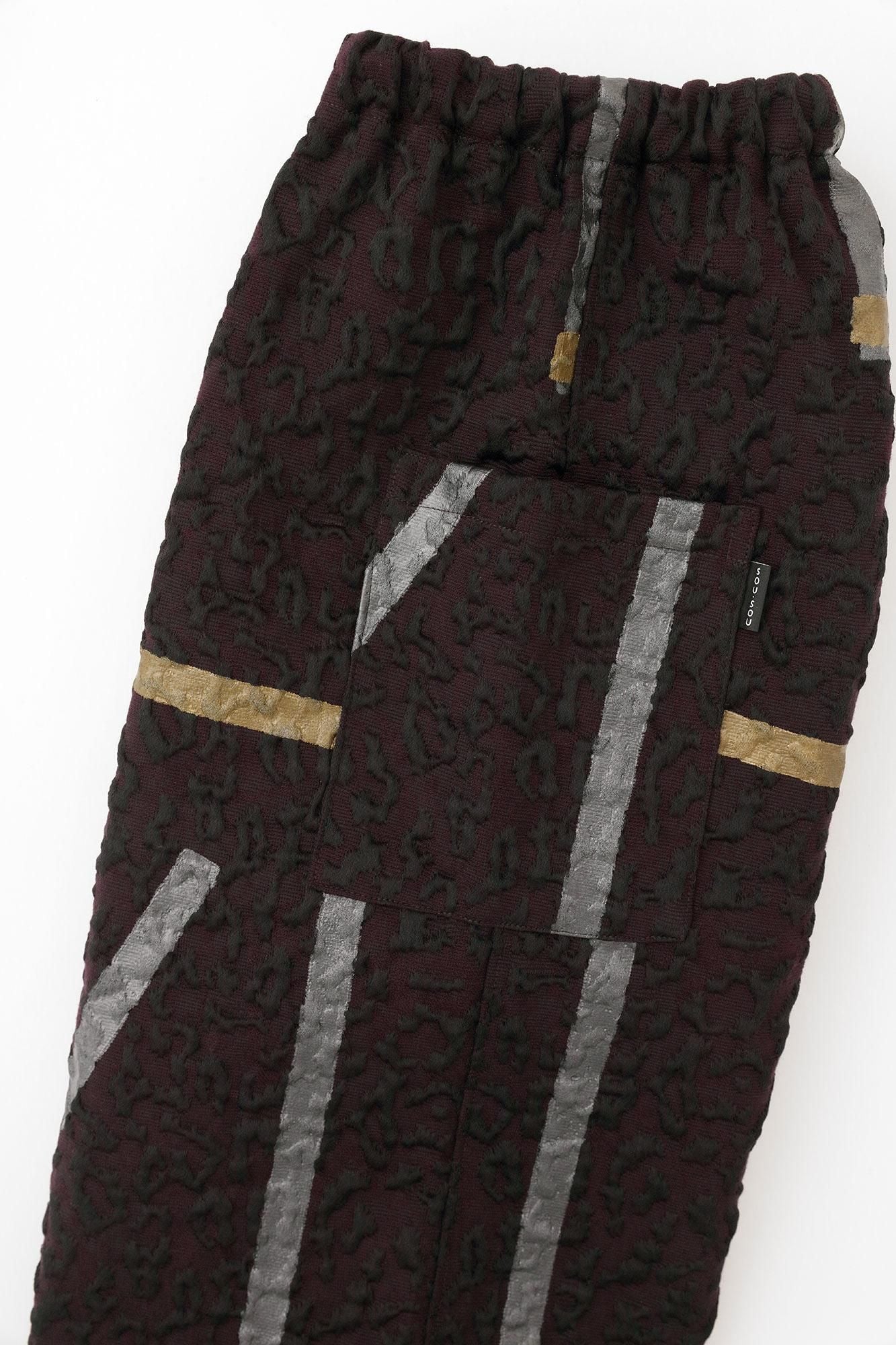 Jacquard Matelasse Harem Pants / Tobi Reddish Black