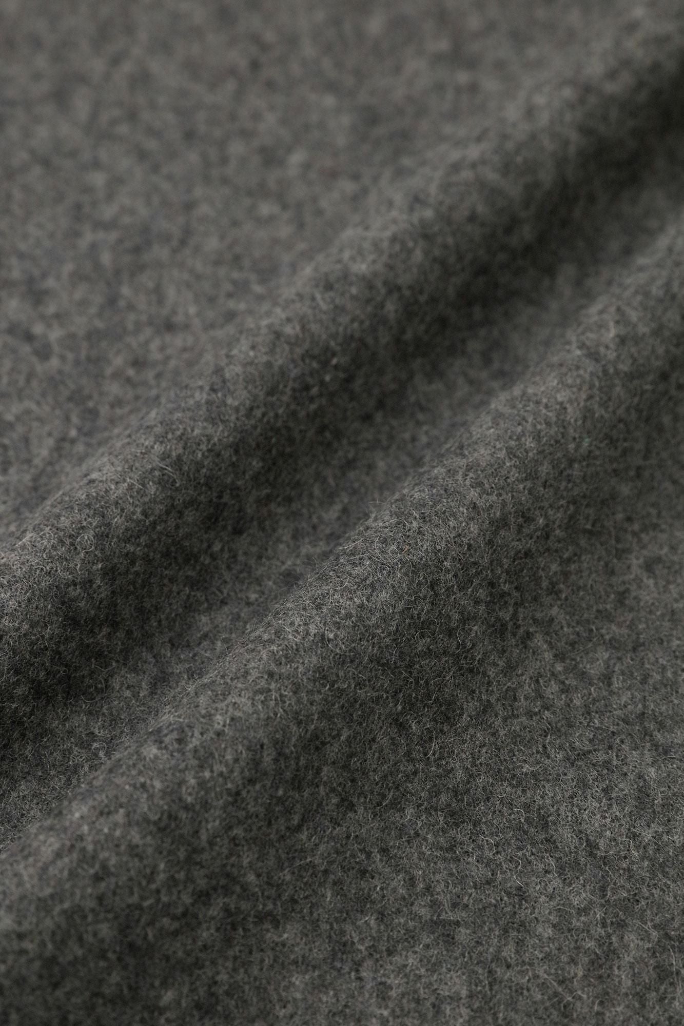 Super 120's Wool Kisaragi Poncho Hollow Out Shoulder Tuck Gather Sleeve / Dark Grey