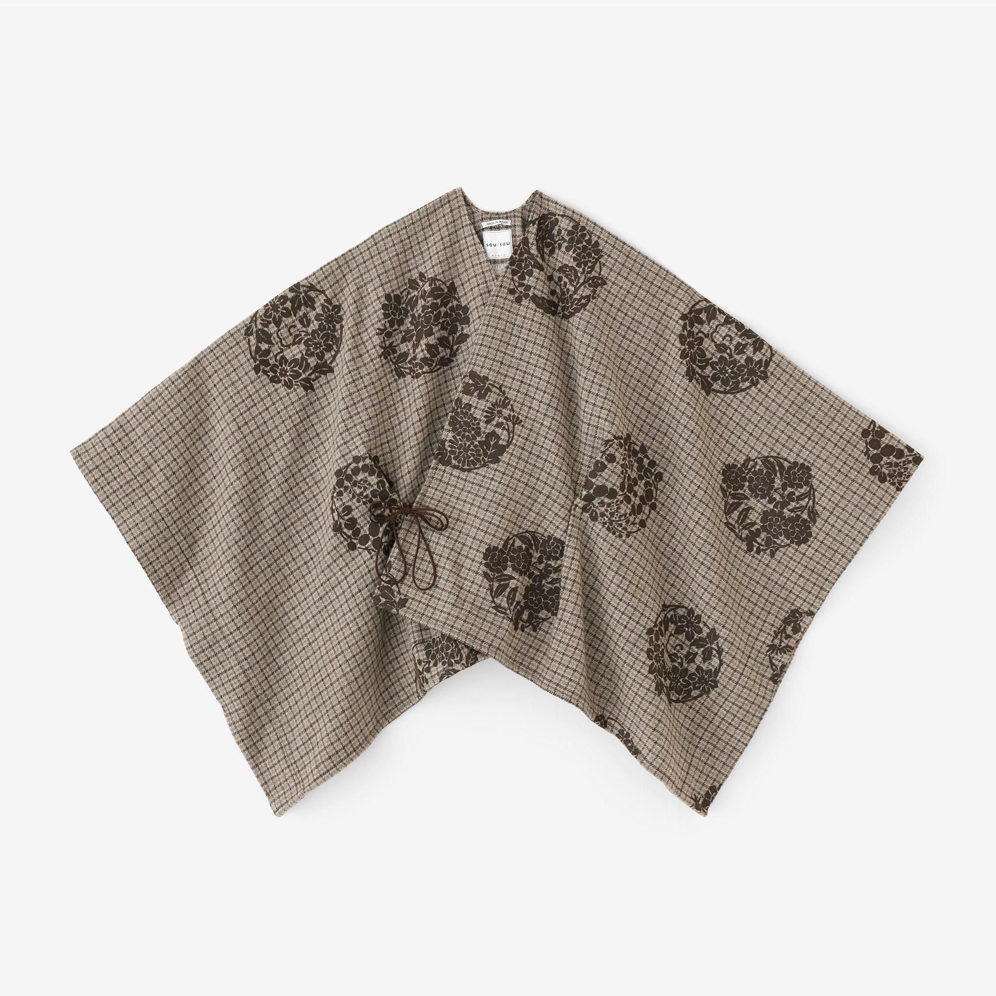 트위드 코우시오리 키사라기 짧은타입(Mijikata)/하나마루 문양 치라시와 여백 소나무 염색 (Matsusomeiro) X Birch Brown (Kabachairo)