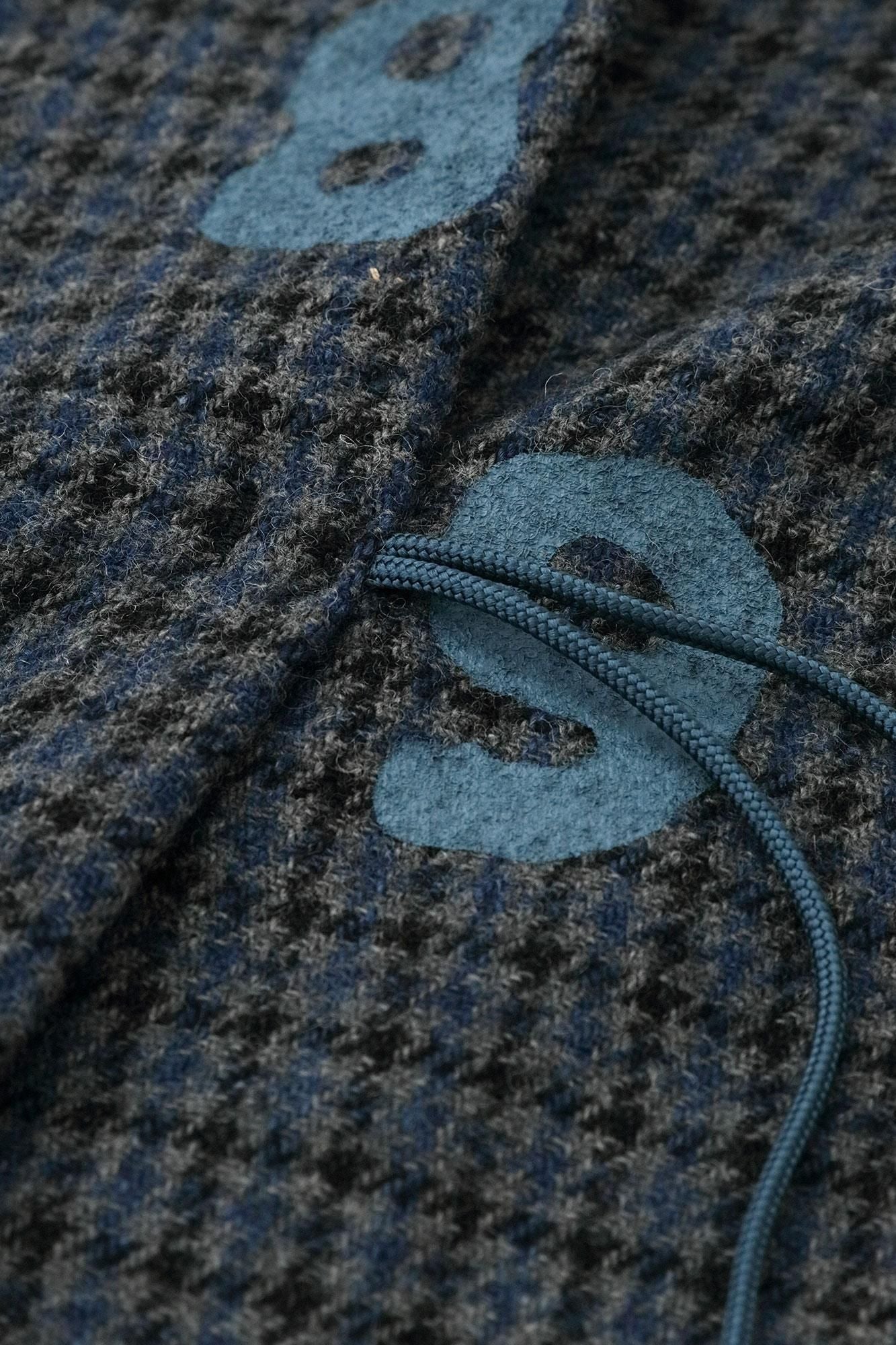 粗花呢 格紋織 如月披風/SO-SU-U十數 上下和留白 深藍色×暗藍色