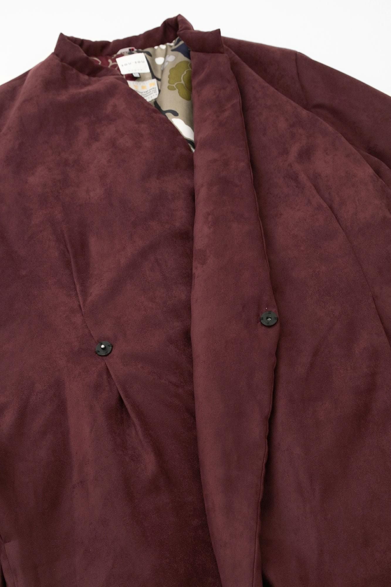 Faux nubuck tanzen (tanzen) doublure rembourrée / couleur cuivre rouge (shakudoiro) x yukimochi saule et camélia (yukimochi yanagi et tsubaki)