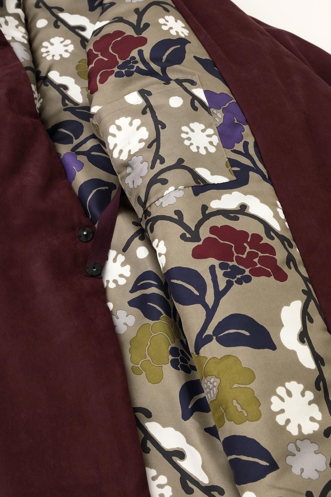 Faux nubuck tanzen (tanzen) doublure rembourrée / couleur cuivre rouge (shakudoiro) x yukimochi saule et camélia (yukimochi yanagi et tsubaki)