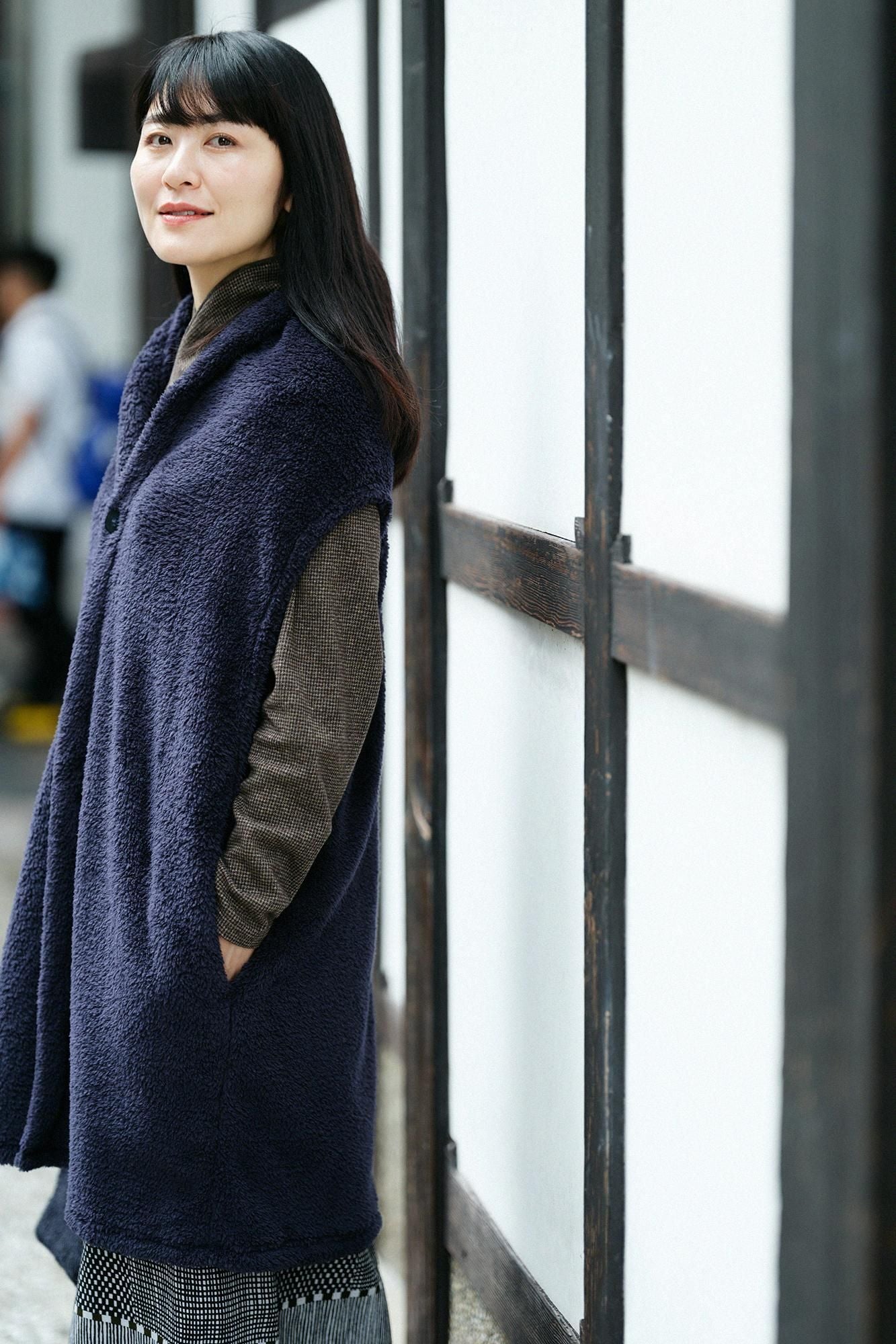 Boa Saya Vest Long Single Layer / Dark Blue