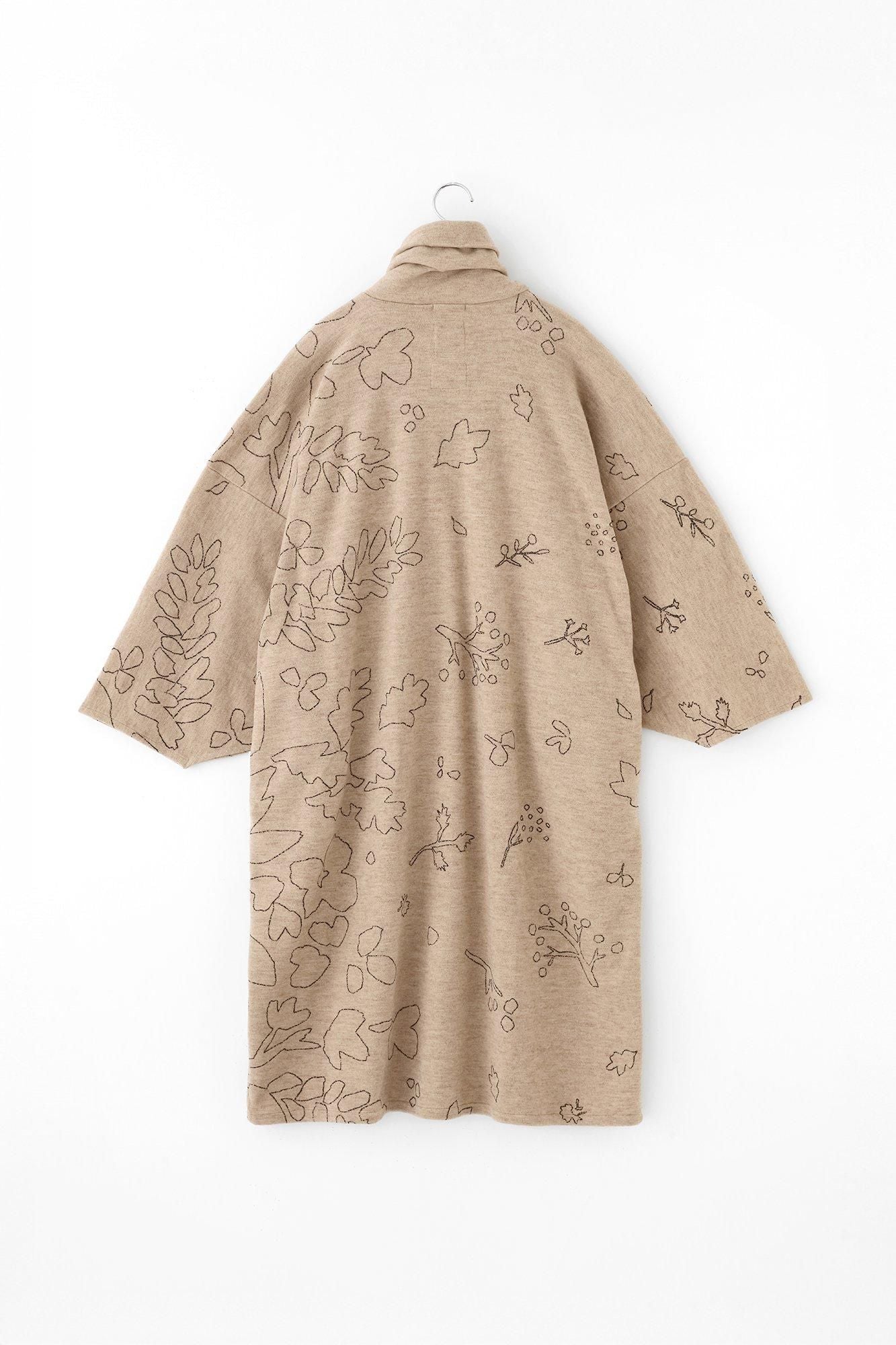 圧縮 両面編(りょうめんあみ) 衿巻薙刀長方形衣(えりまきなぎなたちょうほうけい)/里山(さとやま) ゆらぎ 丁子色(ちょうじいろ)