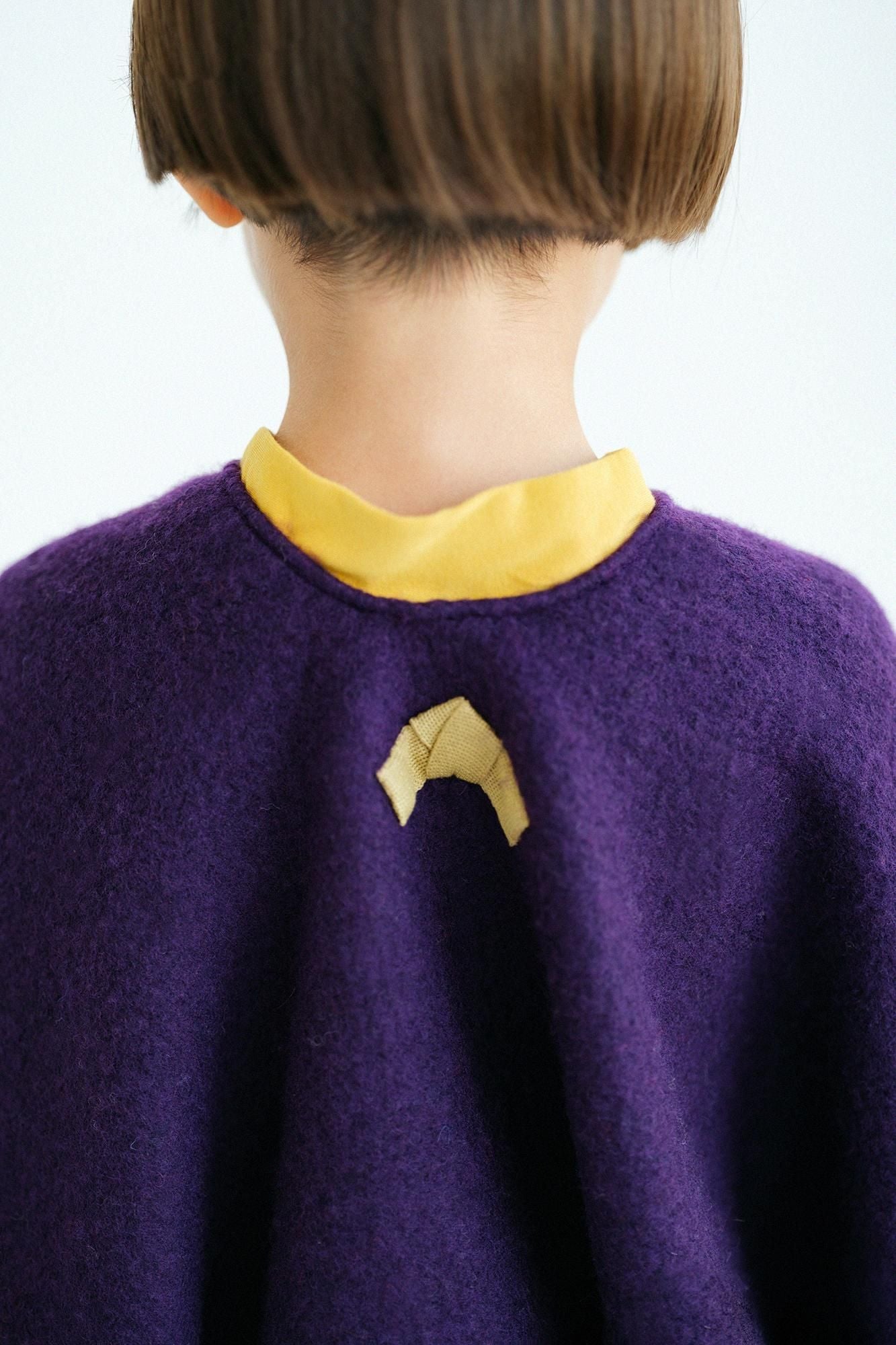 ●梳毛 如月披風斗篷 背御守/紫色