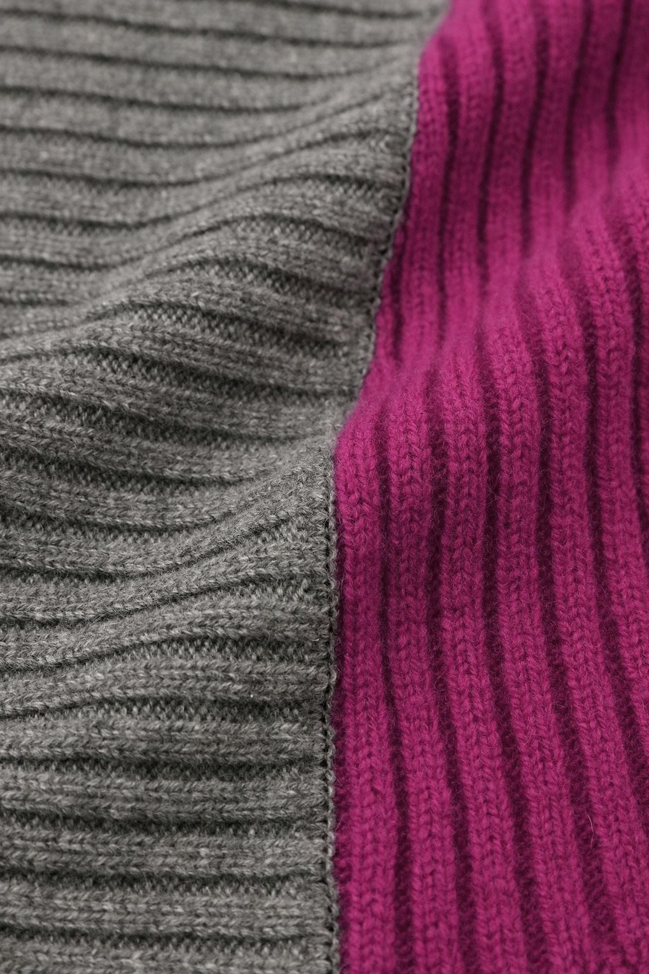 SOU・SOU×ALPHA羊絨混紡背子背心 畝/深粉紅×淡灰色