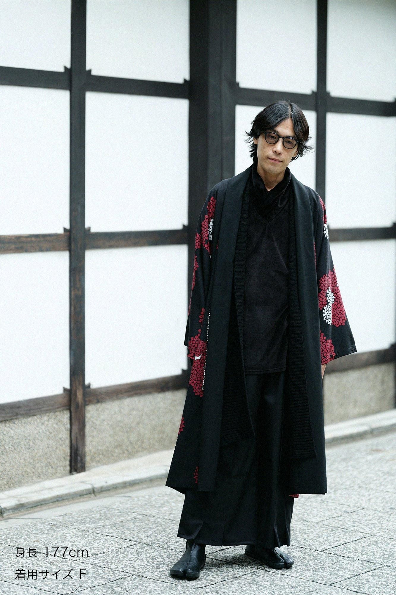 SOU・SOU×ALPHA 羊絨混紡 背心 畝 長版/黑色