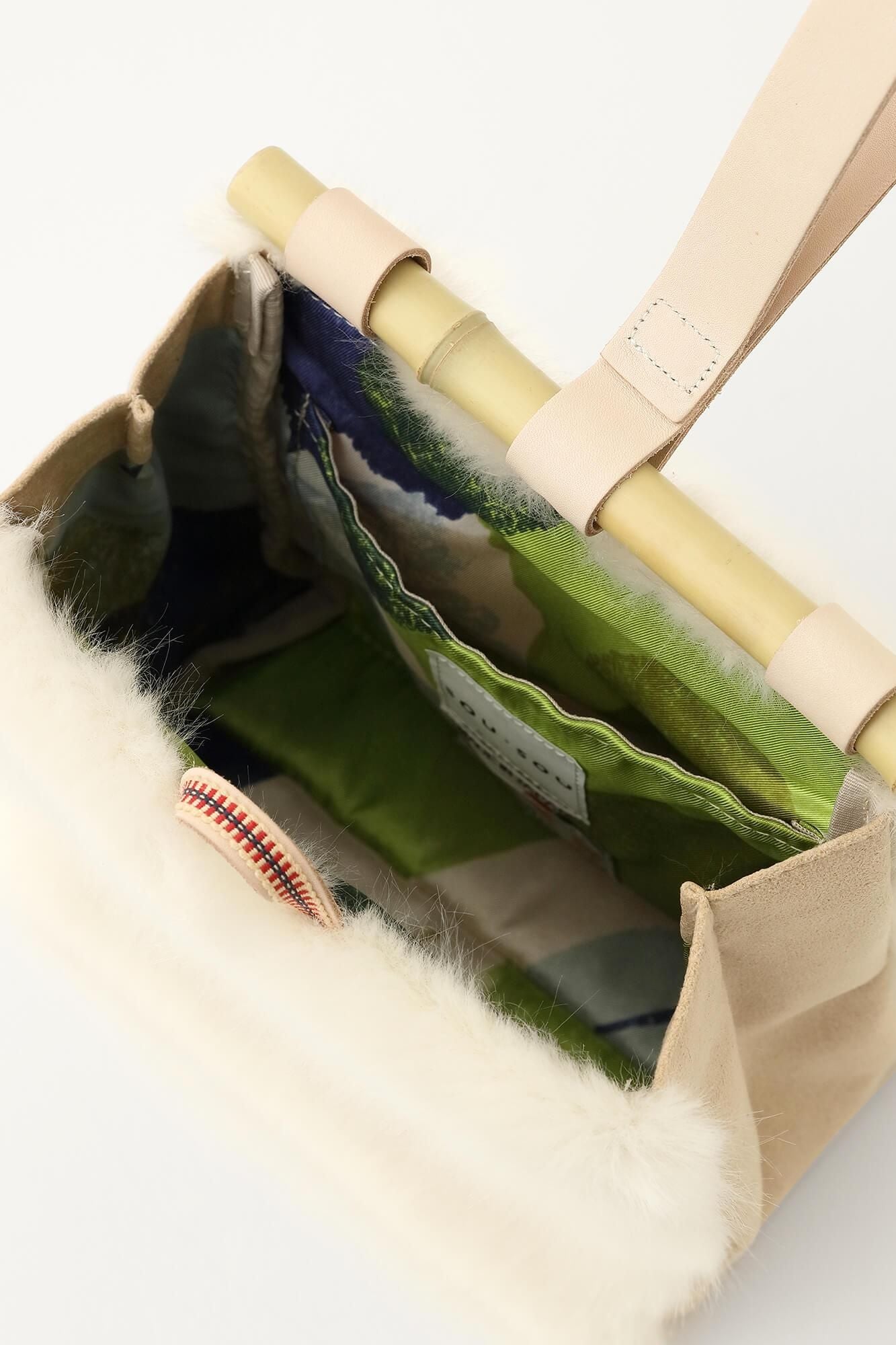 フェイクファー 道行小筥(みちゆきこばこ) 小 /生白(きじろ)×おぼろ