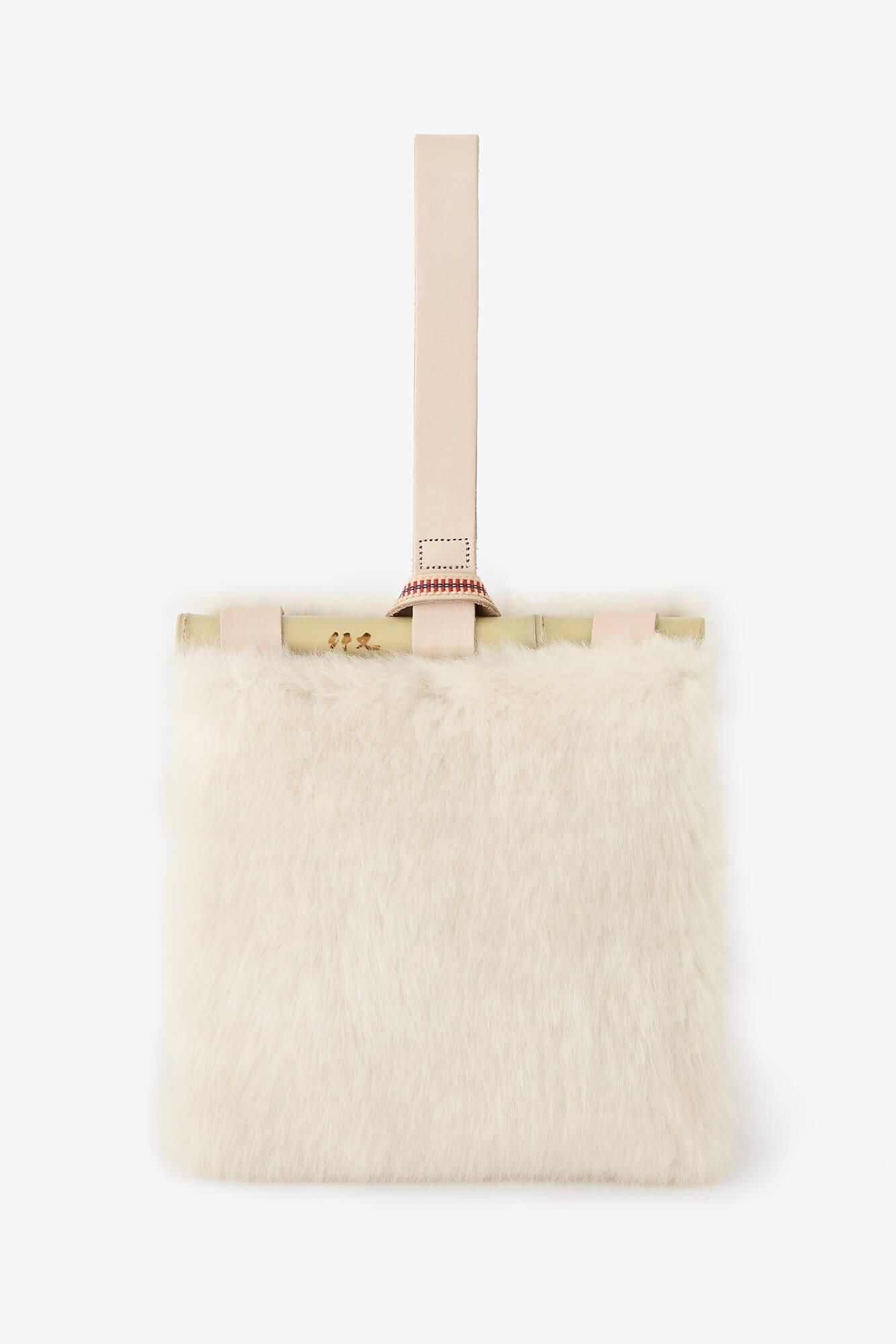 フェイクファー 道行小筥(みちゆきこばこ) 小 /生白(きじろ)×おぼろ