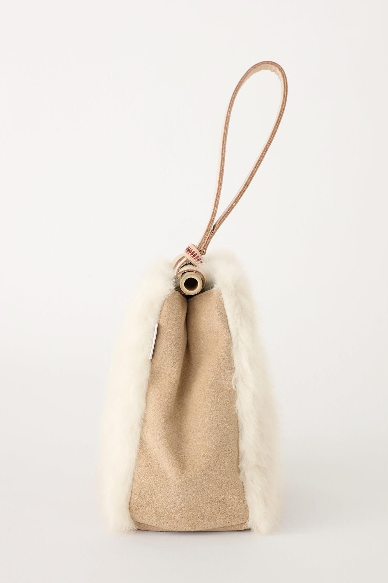 フェイクファー 道行小筥(みちゆきこばこ) 小 /生白(きじろ)×おぼろ