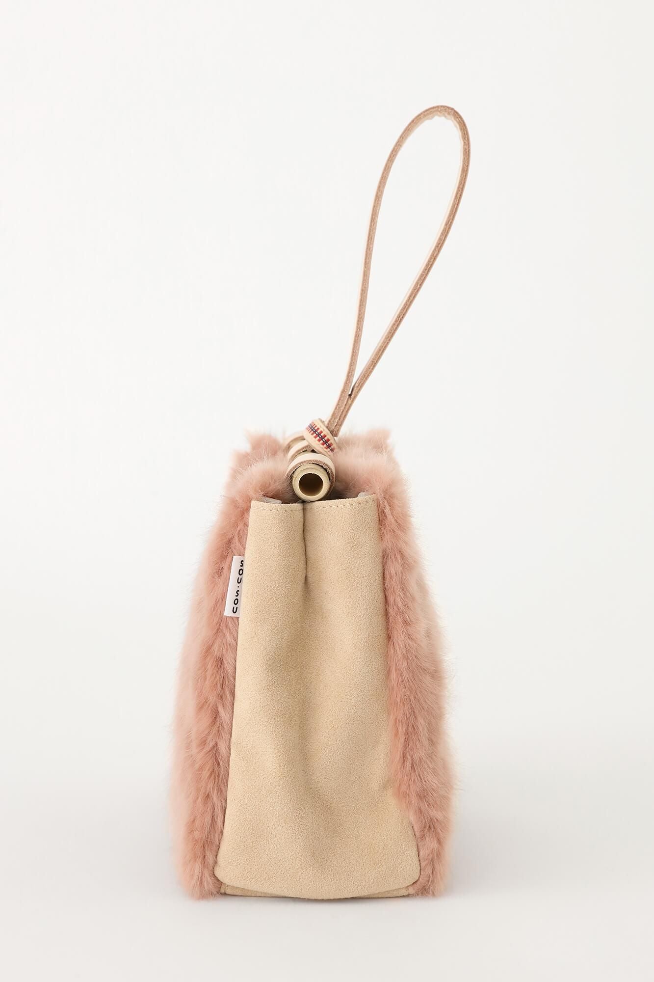 フェイクファー 道行小筥(みちゆきこばこ) 小 /灰梅(はいうめ)×花丸文様(はなまるもんよう)