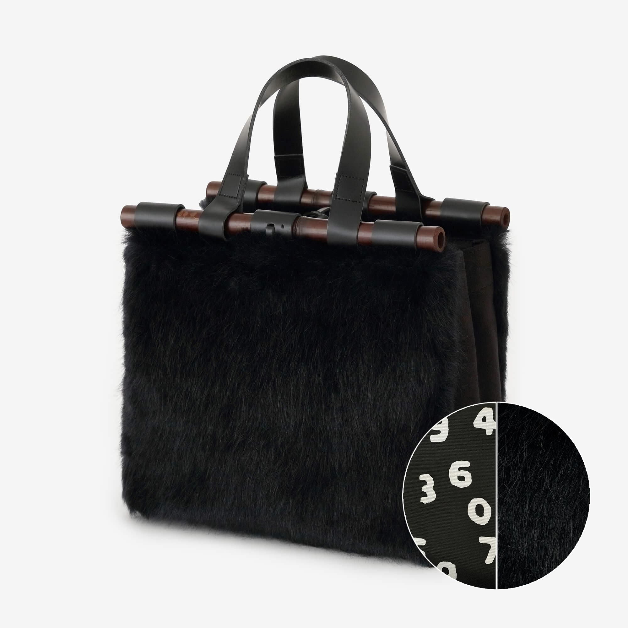 フェイクファー 道行小筥(みちゆきこばこ) 染竹(そめだけ)/黒紺(くろこん)×SO-SU-U昆(こん)