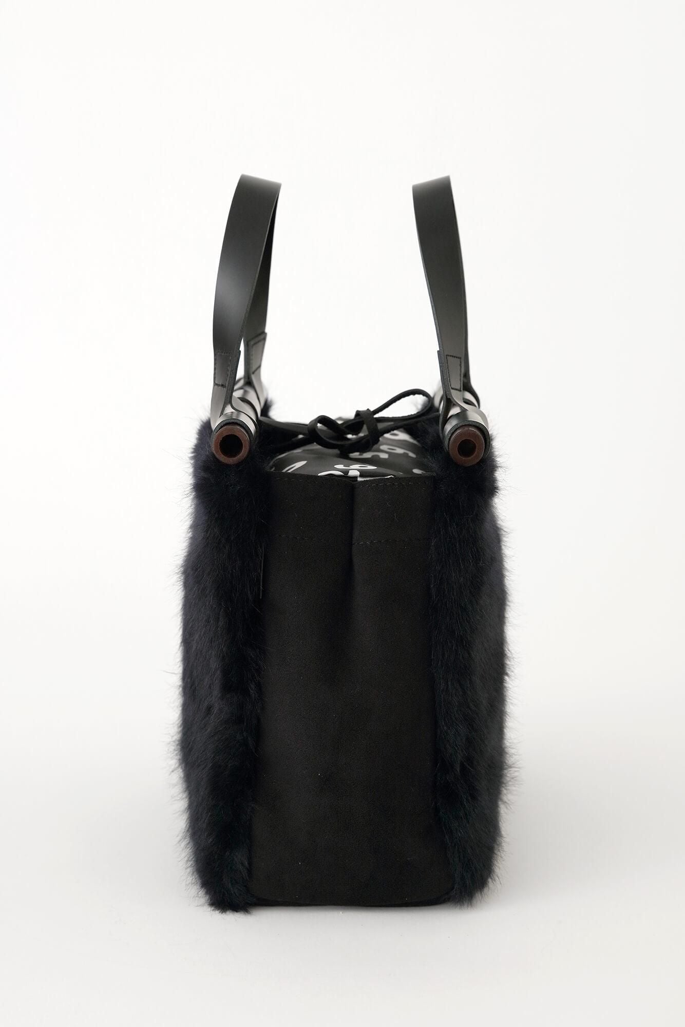 フェイクファー 道行小筥(みちゆきこばこ) 染竹(そめだけ)/黒紺(くろこん)×SO-SU-U昆(こん)