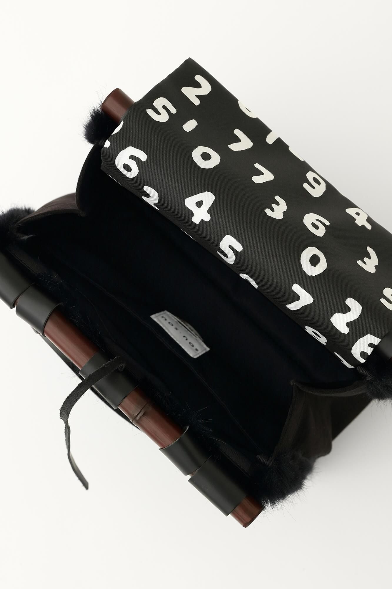 フェイクファー 道行小筥(みちゆきこばこ) 染竹(そめだけ)/黒紺(くろこん)×SO-SU-U昆(こん)