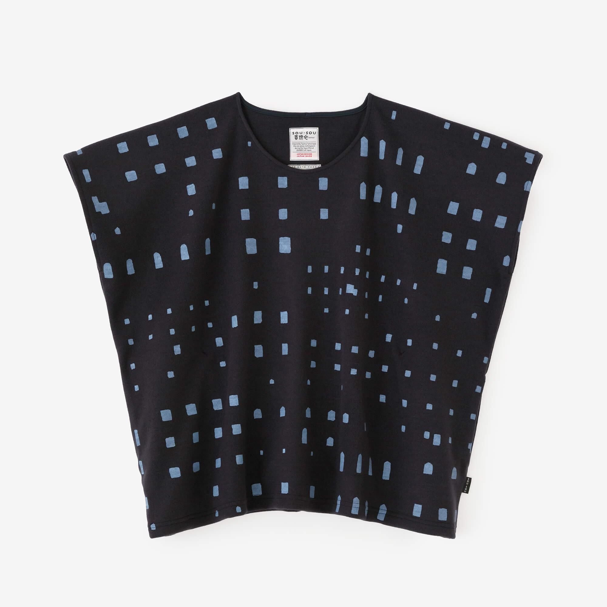 【net limited】Felted Interlock Knitting Square Top / Windows Dark Navy