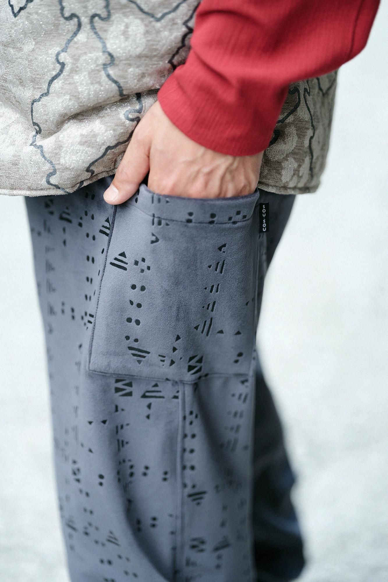 雙面起毛 針織 哈倫褲/奇境 鋼色