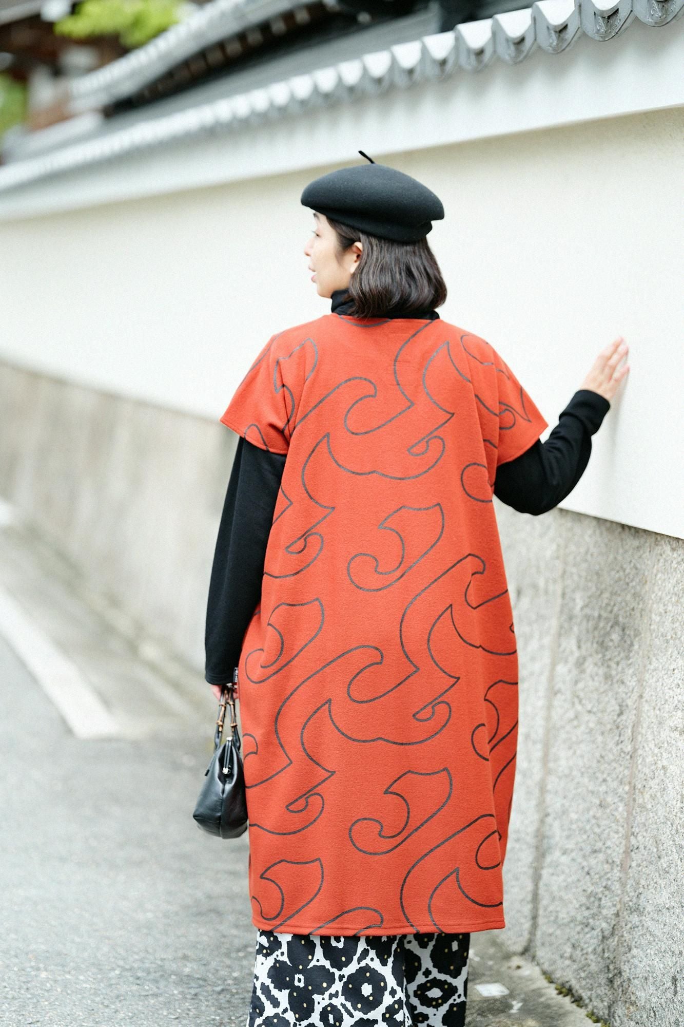 압축 양면 아미 직사각형 원피스(직사각형)/Manpa (Manpa) 빨간 구리 색상 (Shakudoiro)